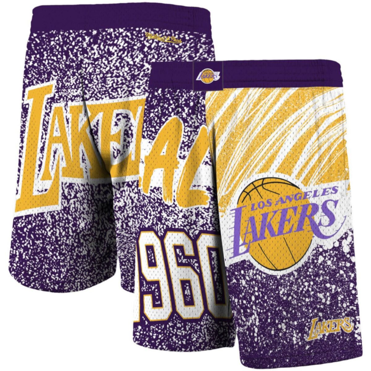 Мужские фиолетовые шорты с сублимацией Mitchell & Ness Los Angeles Lakers Hardwood Classics Jumbotron Unbranded