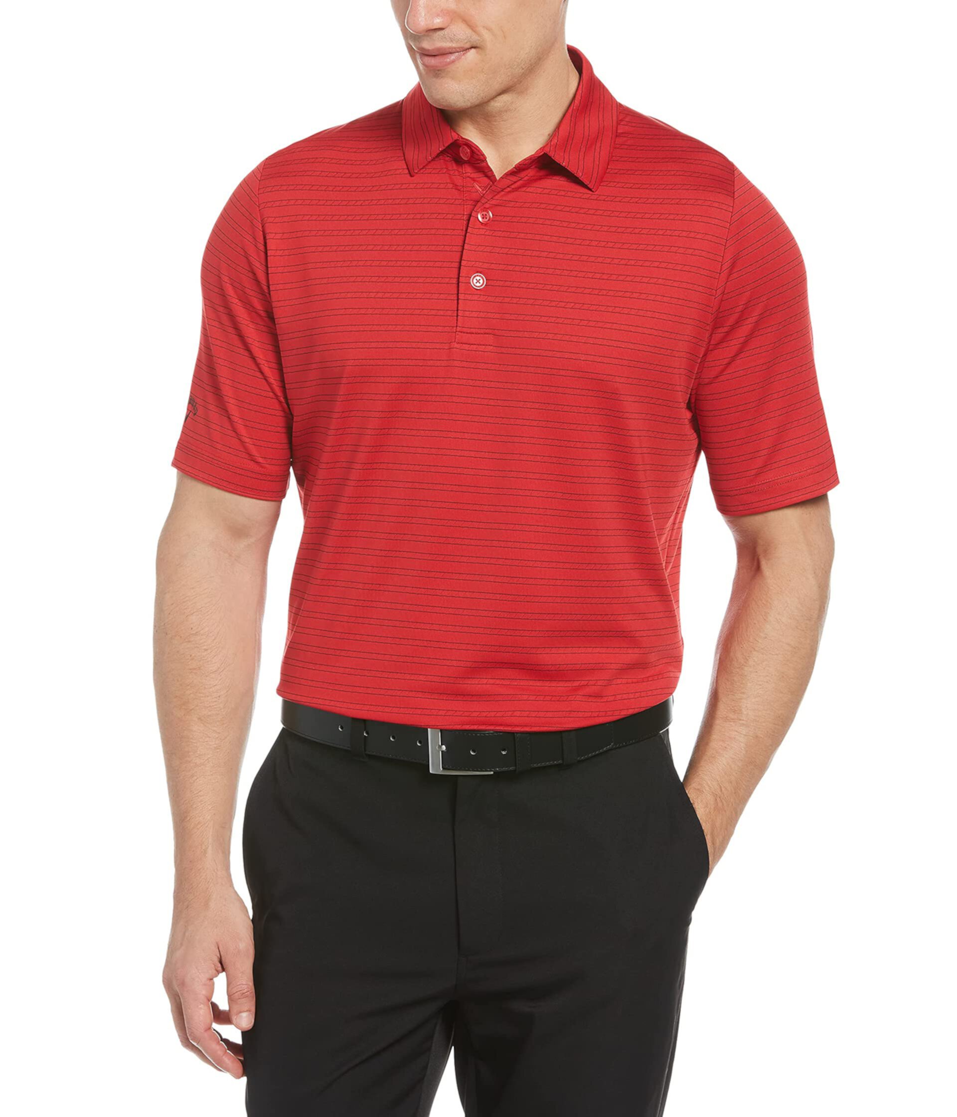 Рубашка-поло для гольфа с короткими рукавами и вентилируемой полоской Fine Line Callaway