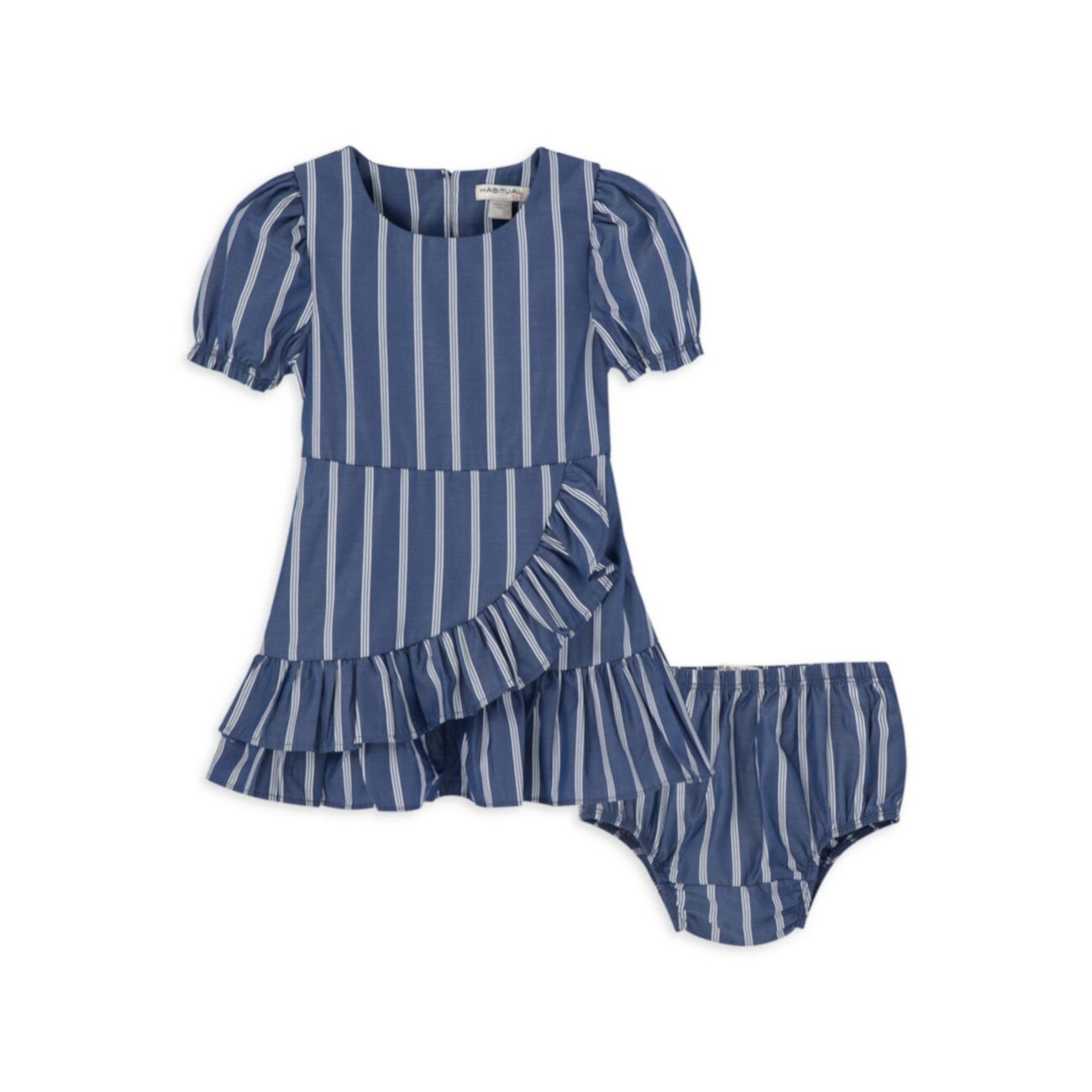 Платье из двух частей с оборками и оборками для маленьких девочек; Комплект шароваров Habitual