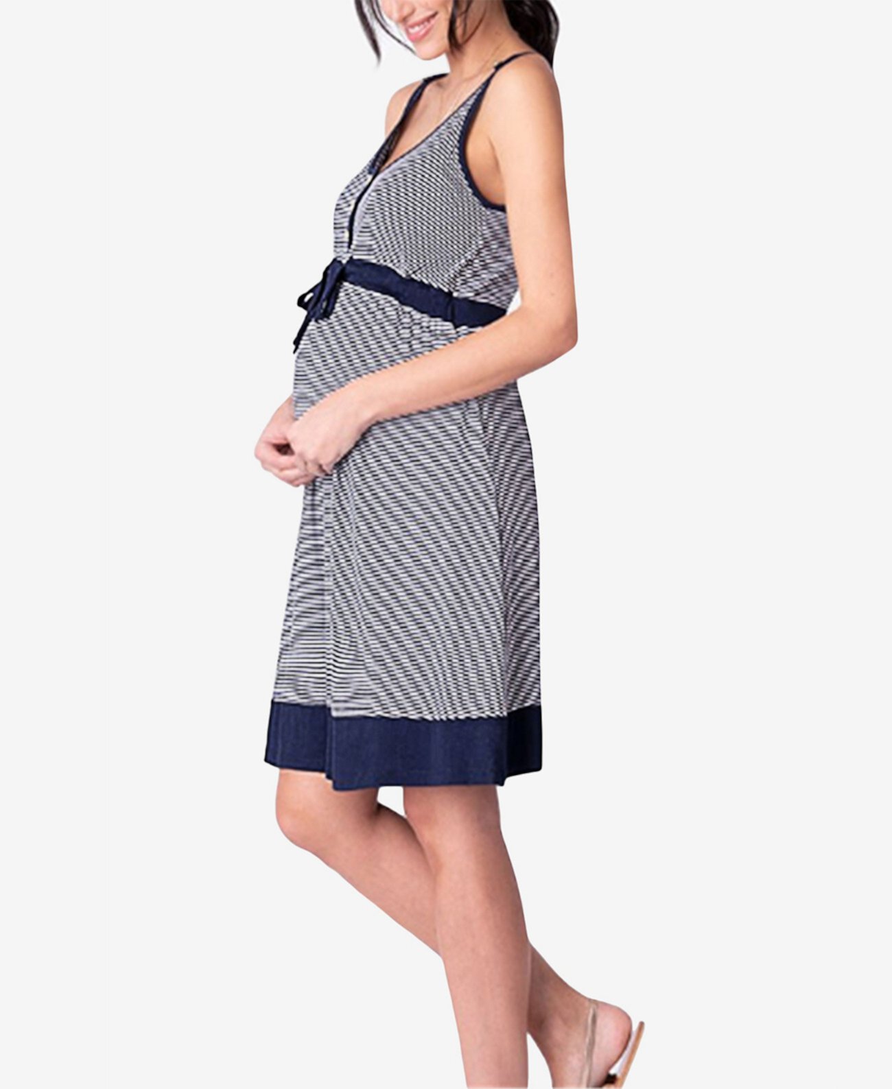 Женское платье для беременных в полоску Carolina с регулируемым поясом Savi Mom