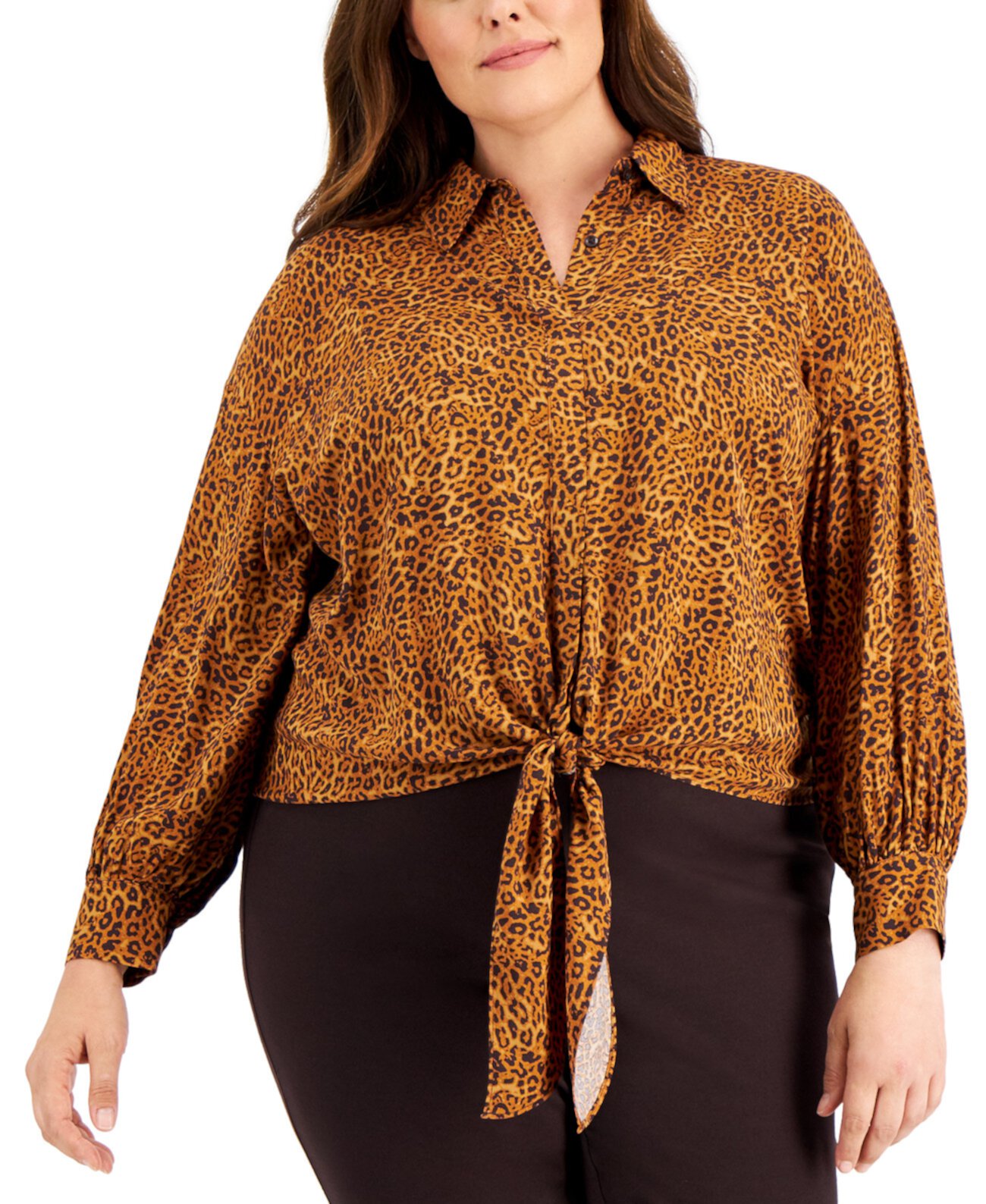 Блуза большого размера с принтом и завязками, создана для Macy's INC International Concepts