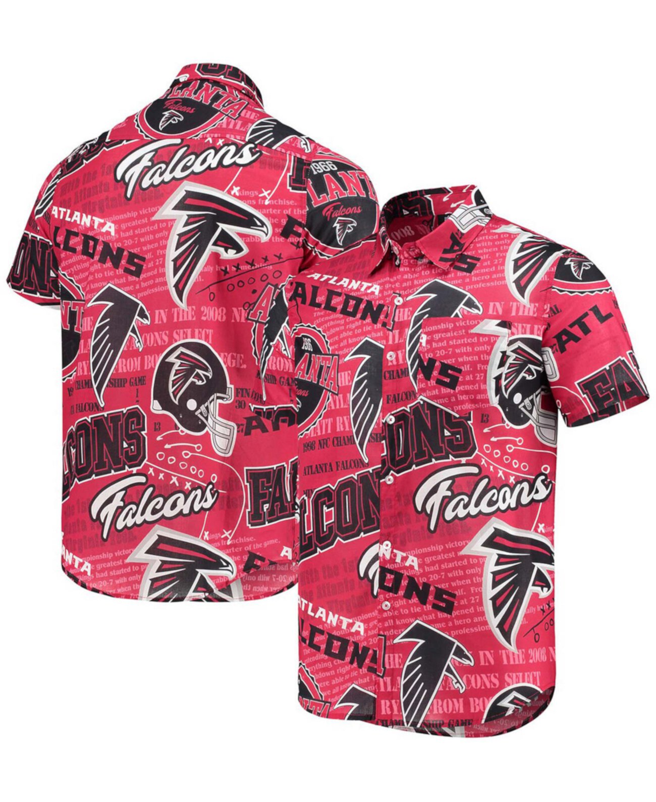 Тематическая мужская рубашка на пуговицах Red Atlanta Falcons FOCO