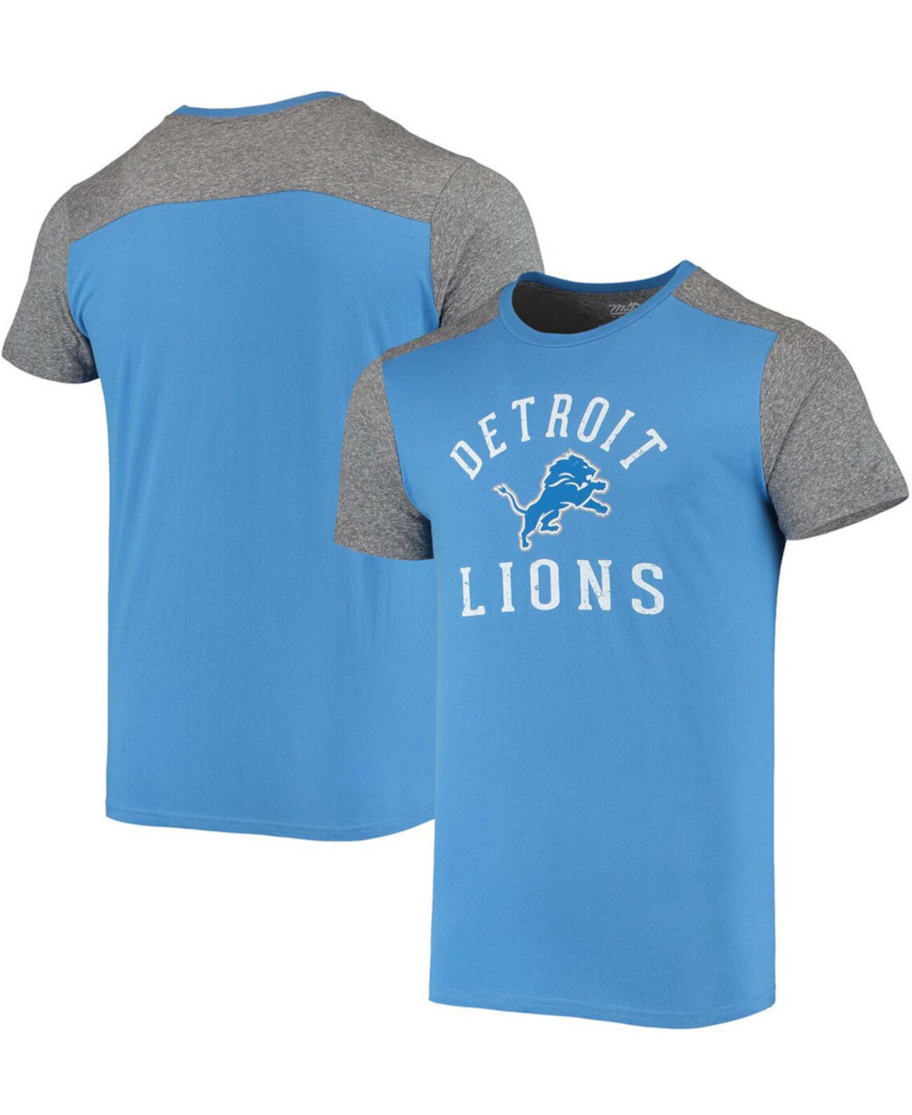 Мужская синяя серая футболка Detroit Lions Field Goal Slub Majestic