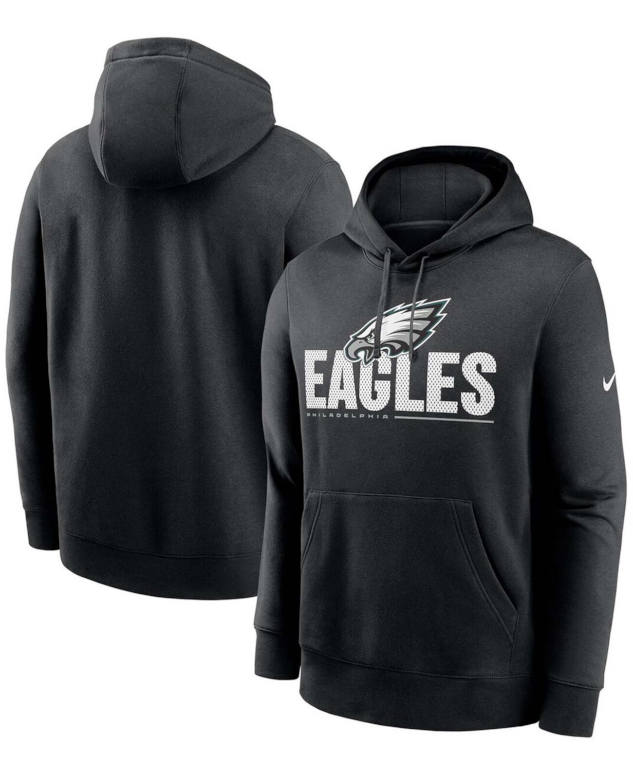 Толстовка мужская Big and Tall, черная, пуловер с капюшоном Philadelphia Eagles Team Impact Club Nike
