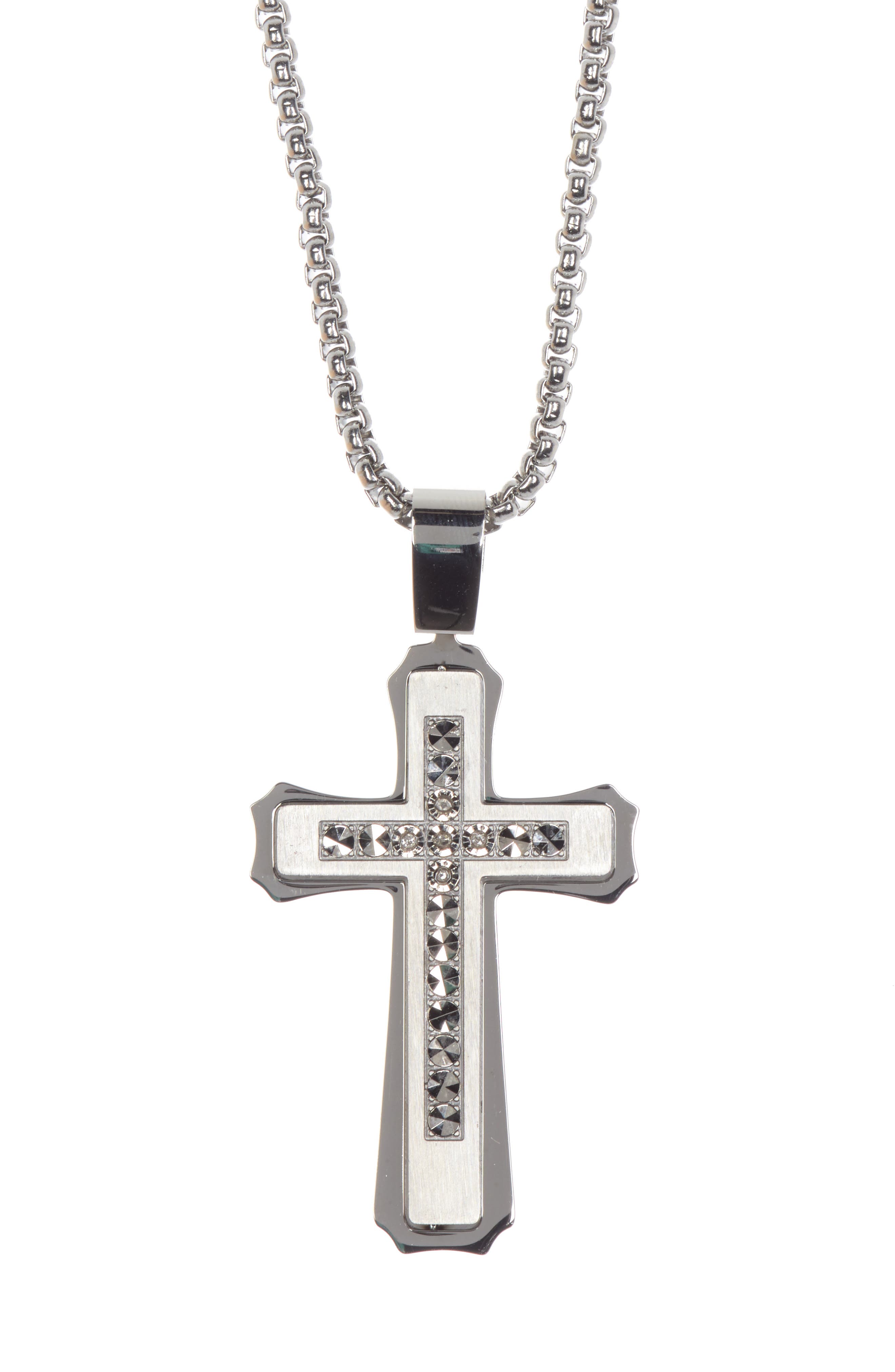 stainless steel diamond cross