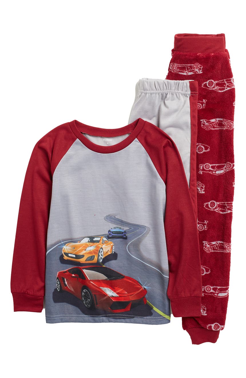 Пижамный комплект из 3 предметов с принтом автомобилей Petit Lem