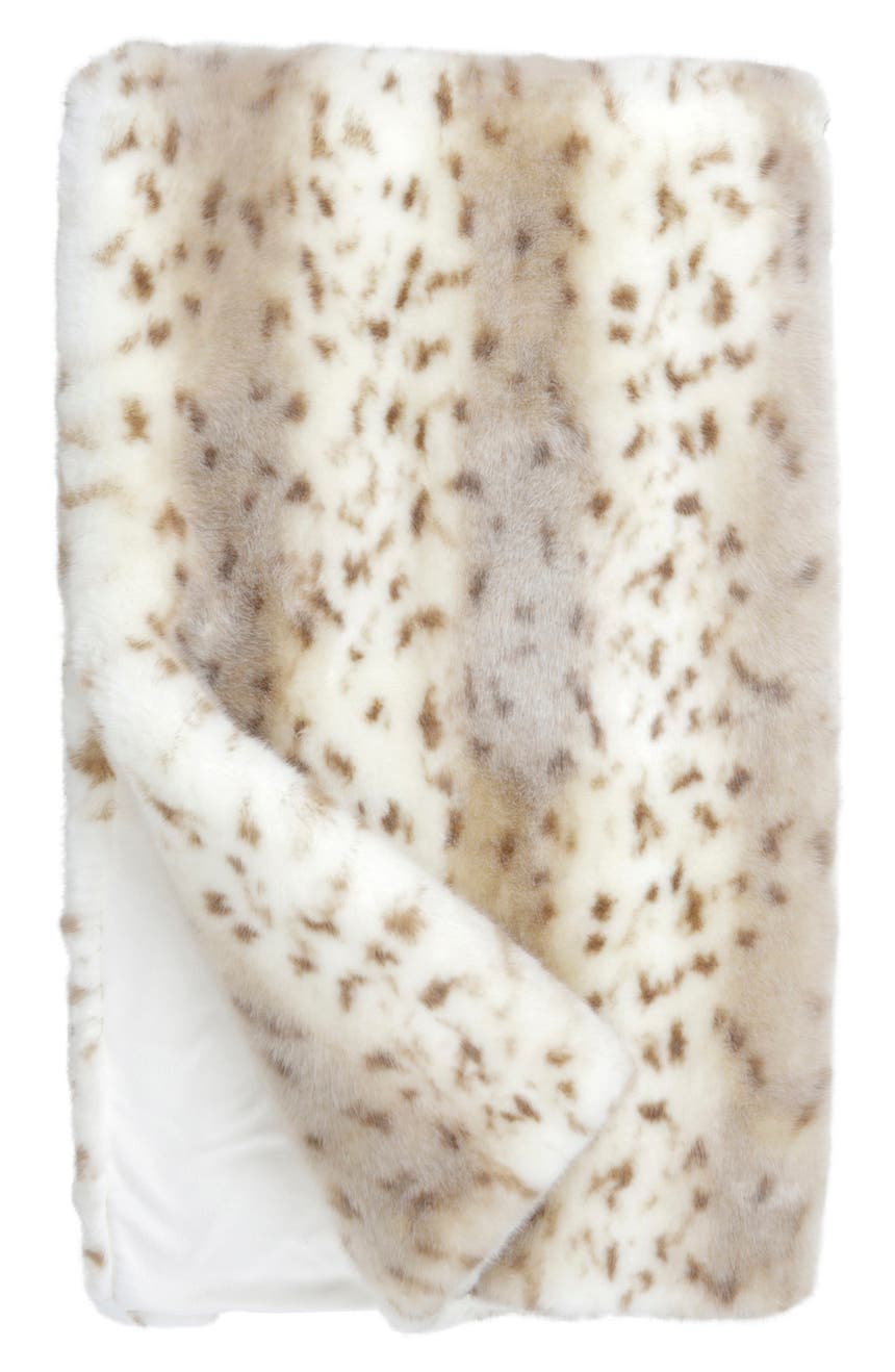 Плед из искусственного меха с принтом Fabulous Snow Leopard от Couture DONNA SALYERS FABULOUS FURS