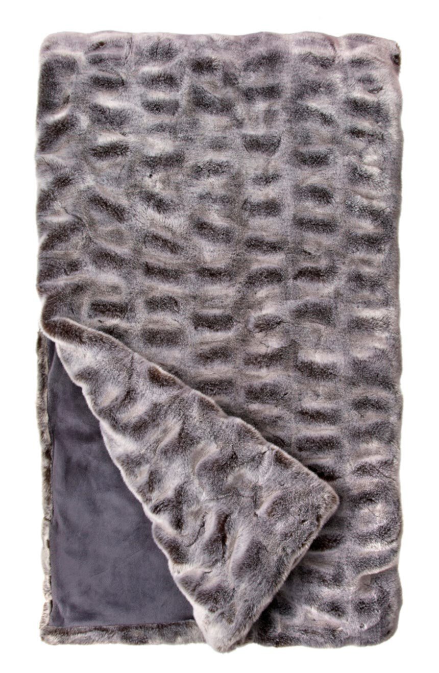Плед из искусственного меха серой норки Couture Glacier — 60 x 86 дюймов DONNA SALYERS FABULOUS FURS