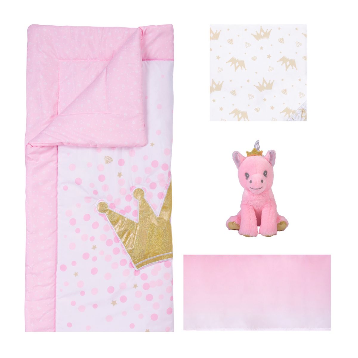 Sammy & Lou Reversible Quilt, Fitted Crib Sheet, Crib Skirt & Plush Toy 4-Piece Crib Bedding Set Sammy & Lou