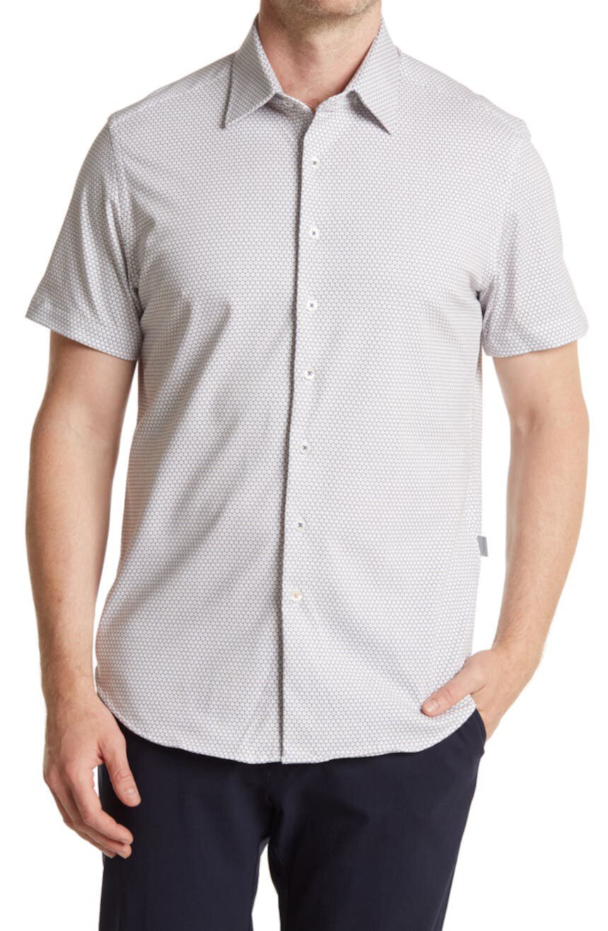 Рубашка с коротким рукавом и геометрическим принтом Tech Stone Rose