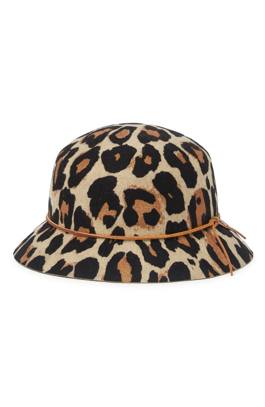 Фетровая фетровая шляпа с леопардовым принтом PHENIX