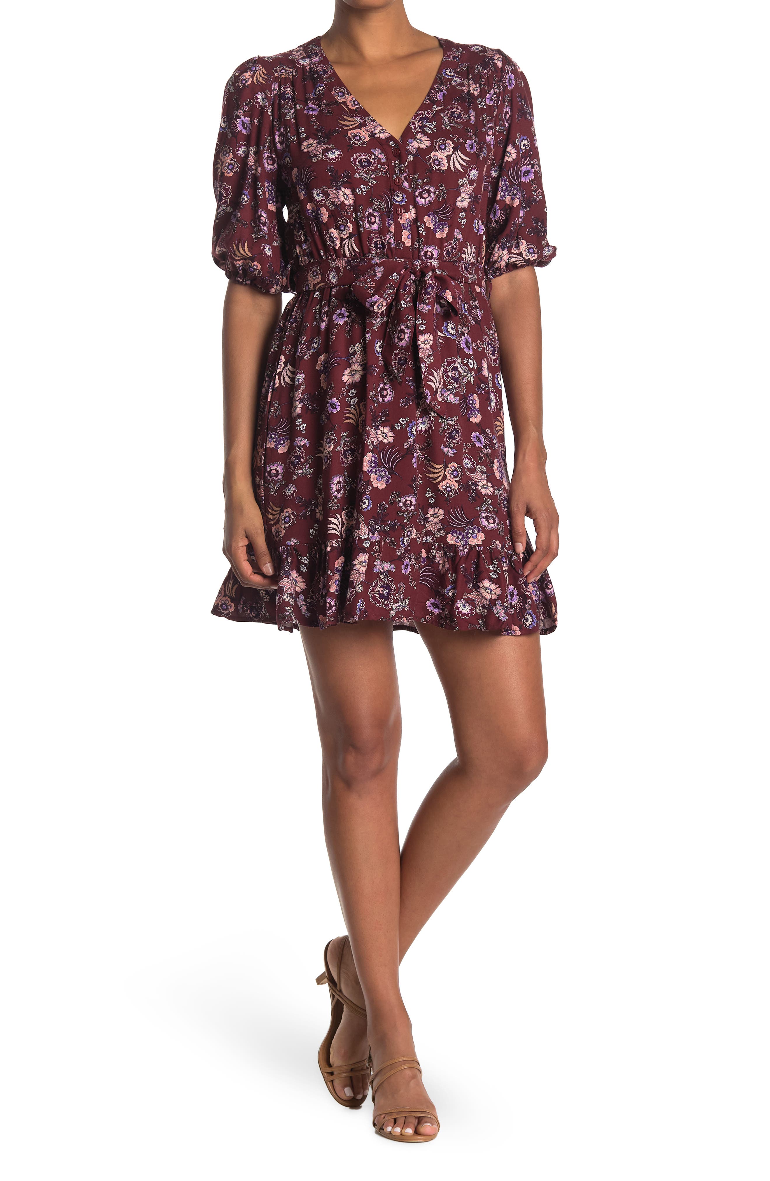 Мини-платье Darcie с цветочным принтом и поясом Velvet Heart