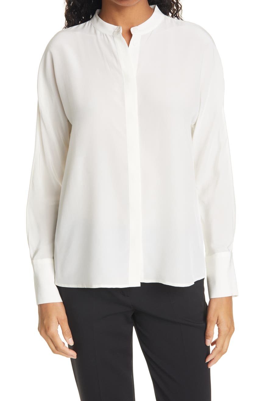 Шелковая блузка с длинным рукавом CLUB MONACO