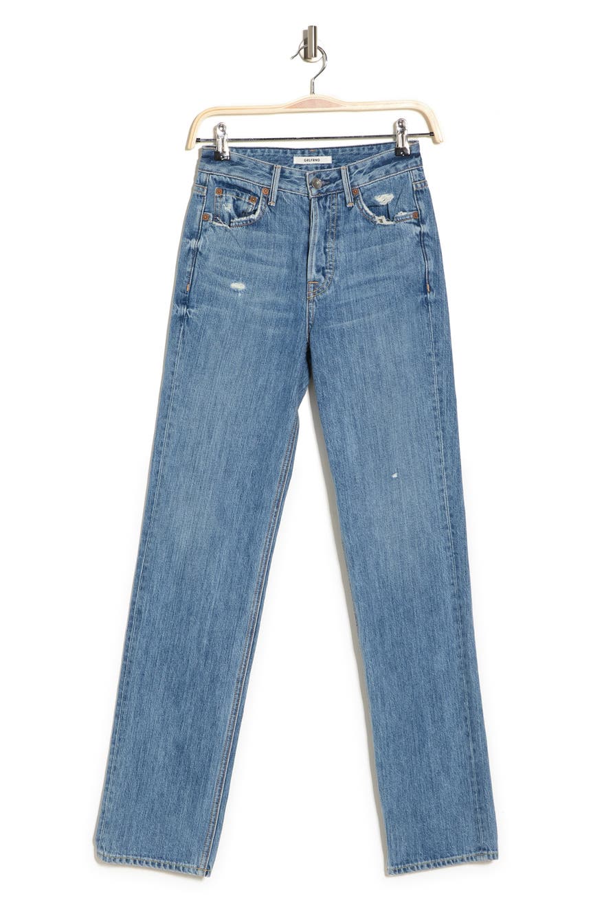 Прямые джинсы с высокой талией из слюды GRLFRND