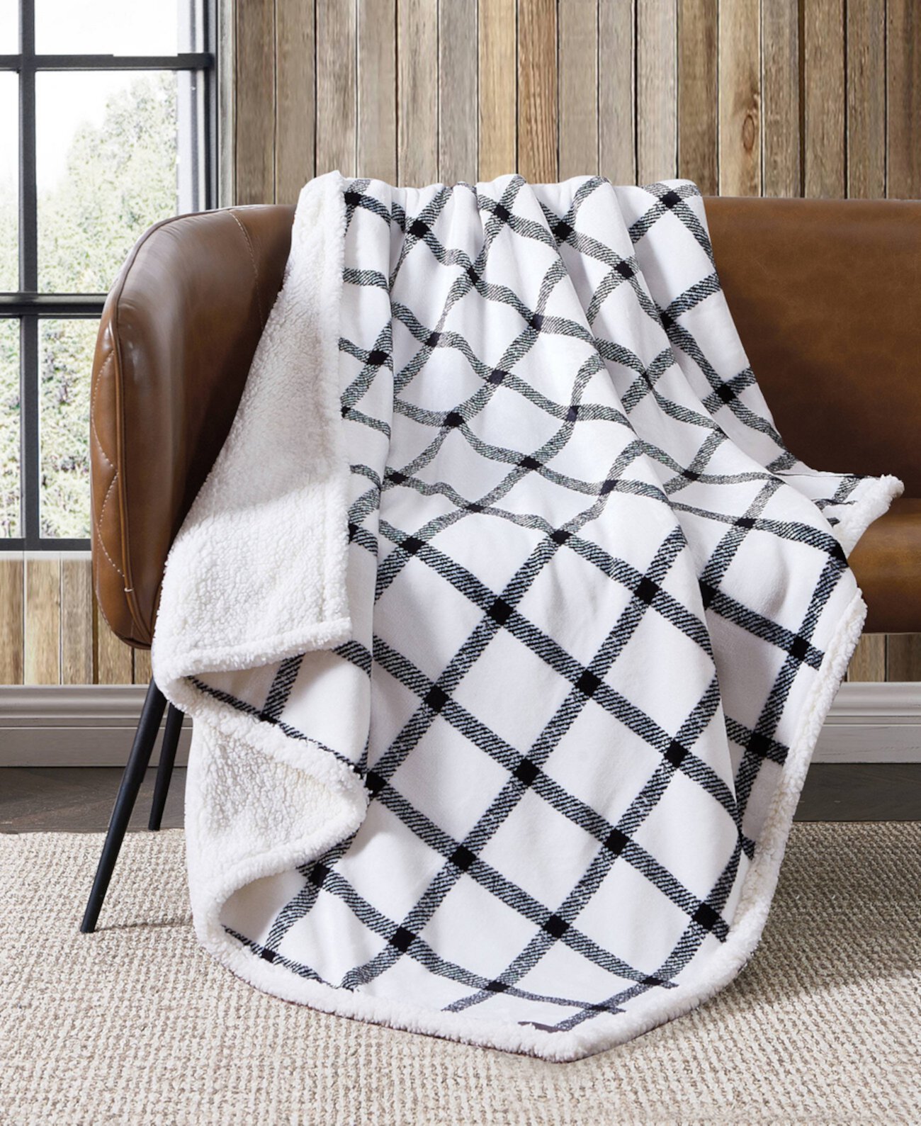 Bunkhouse Plaid Ultra Soft Sherpa Throw, 50 x 60 дюймов Eddie Bauer