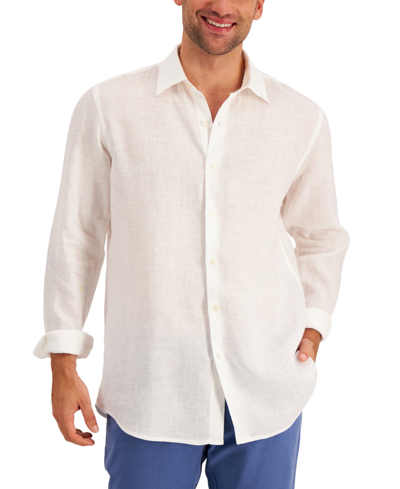 Мужская льняная рубашка, созданная для Macy's Club Room