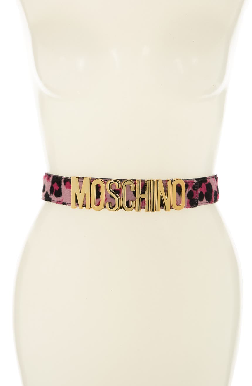 Ремень с золотым логотипом Moschino