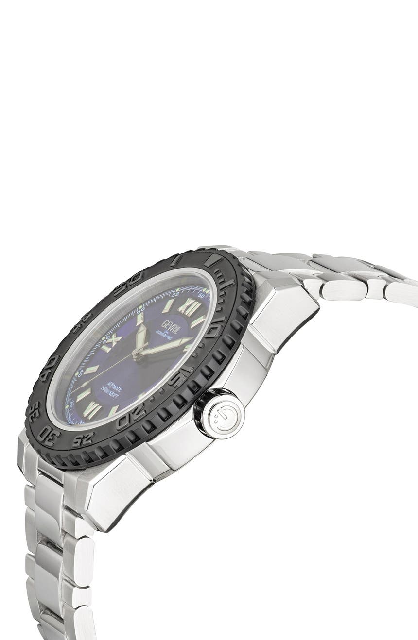Мужские часы Seacloud с синим циферблатом и браслетом для дайверов, 45 мм Gevril
