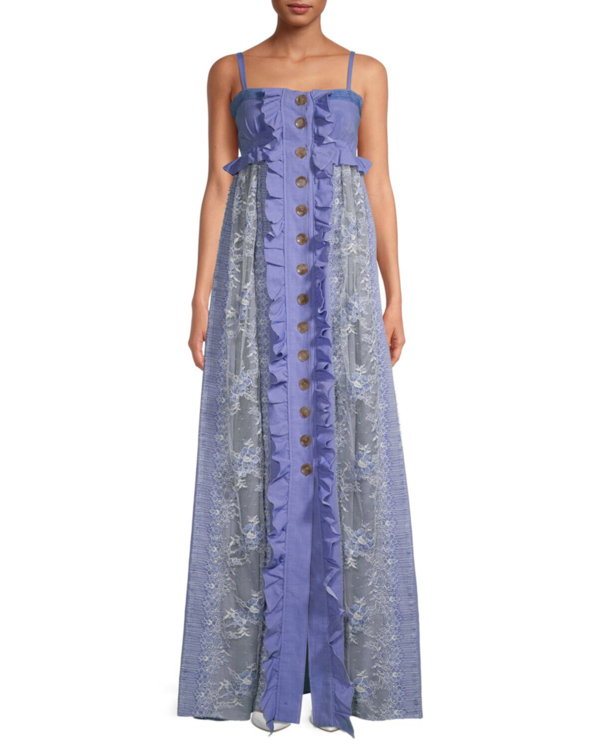 Кружевное платье с цветочным рисунком в стиле ампир Just Cavalli