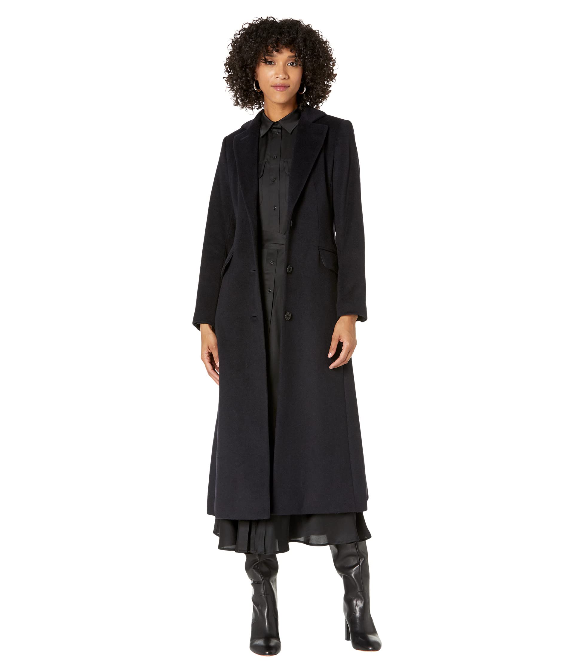 Однобортное длинное пальто с карманами с клапанами Ralph Lauren
