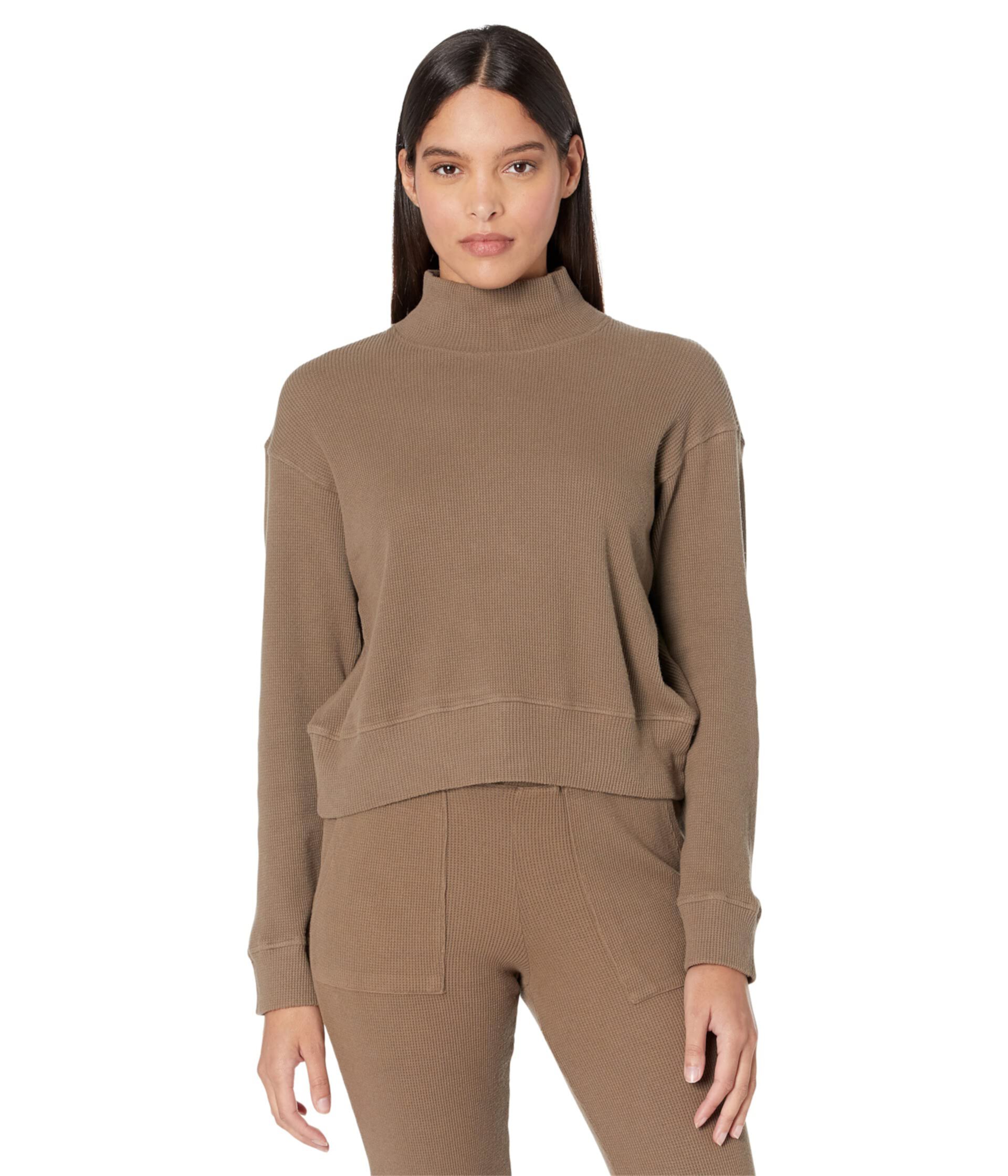 Brushed Thermal Mock Neck Slouchy Sweatshirt Monrow