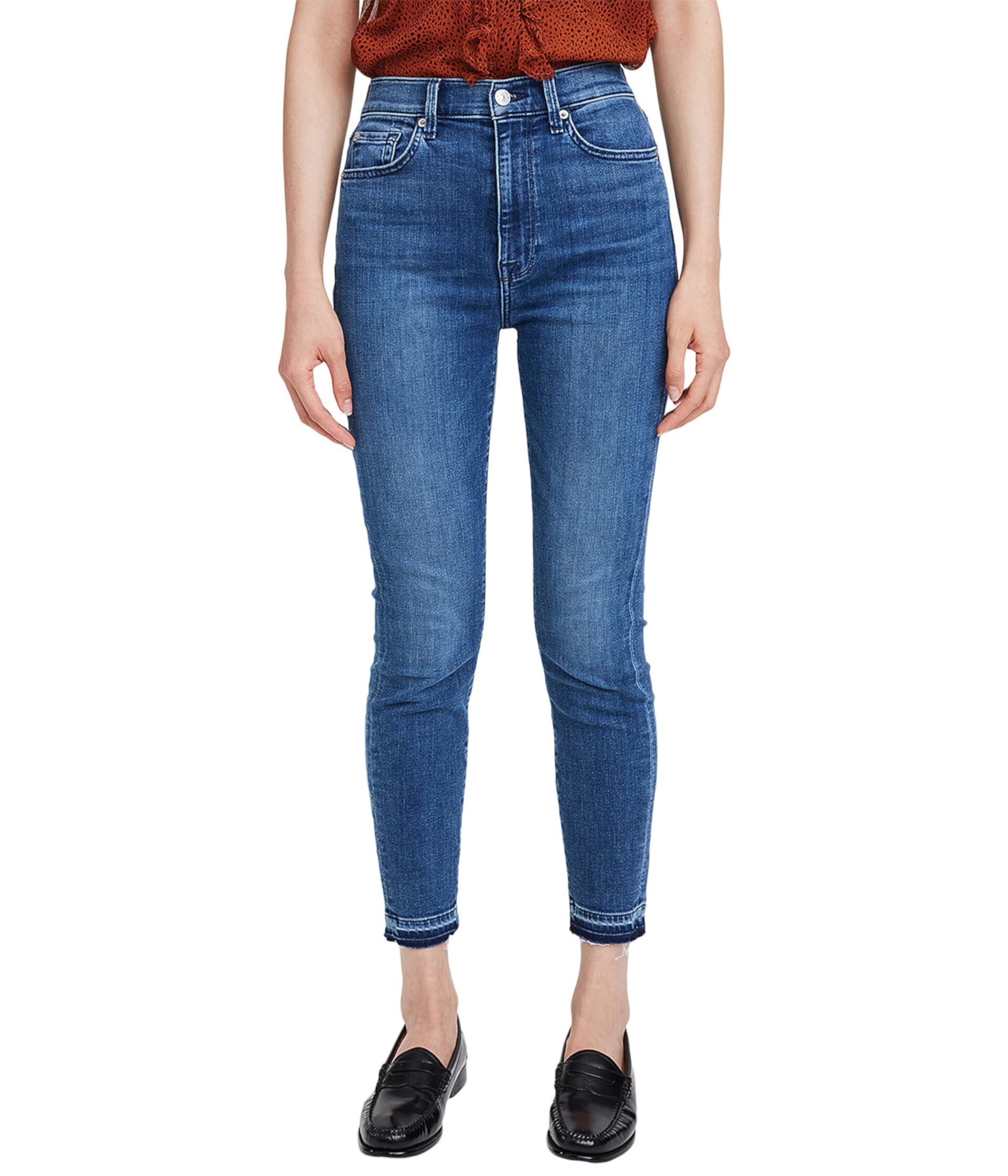 High-Waisted Ankle Skinny w/ Let Down Hem in Harbor 7 For All Mankind