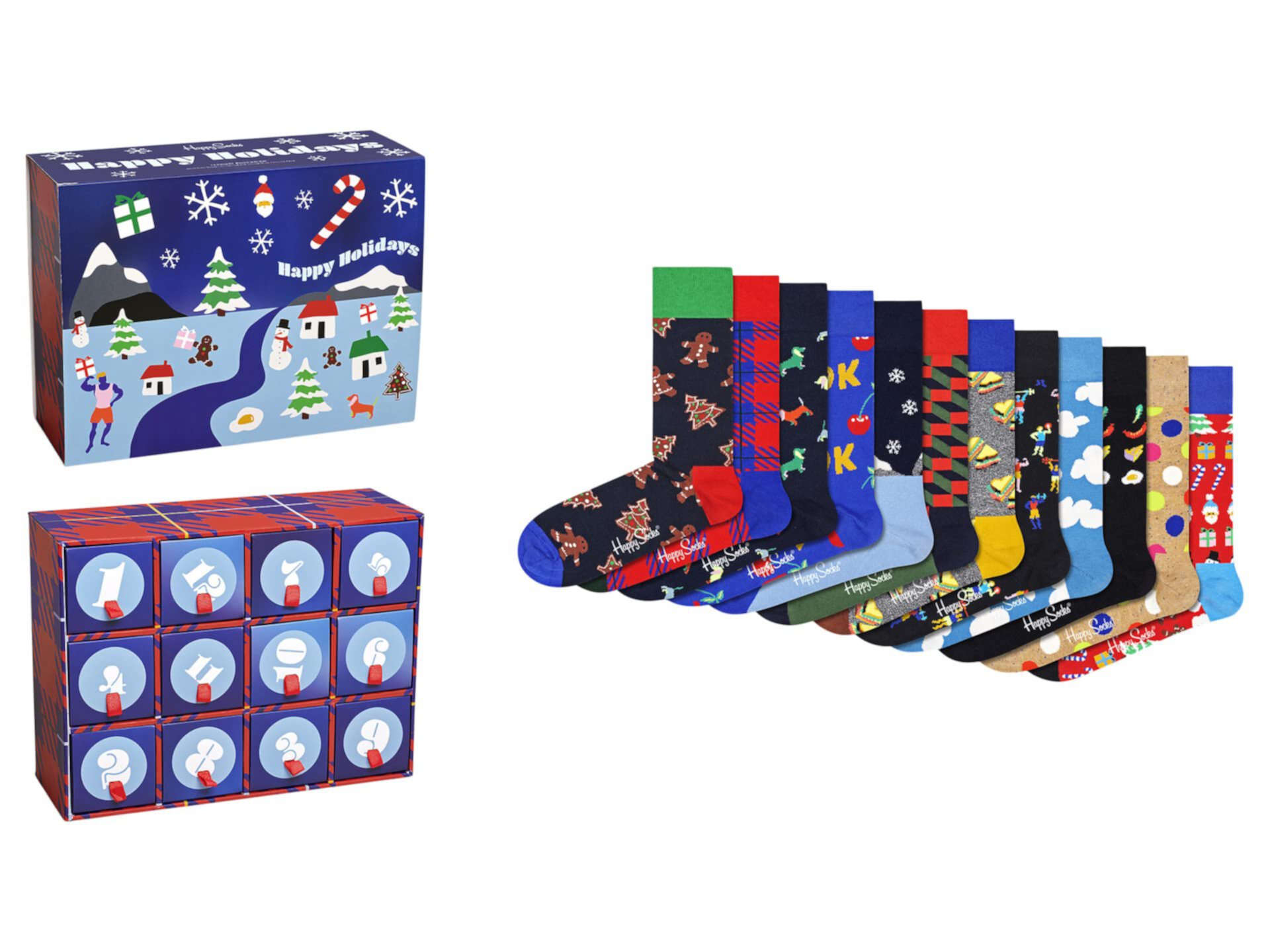 Набор из 12 носков "12 дней Рождества", подарочный набор Happy Socks
