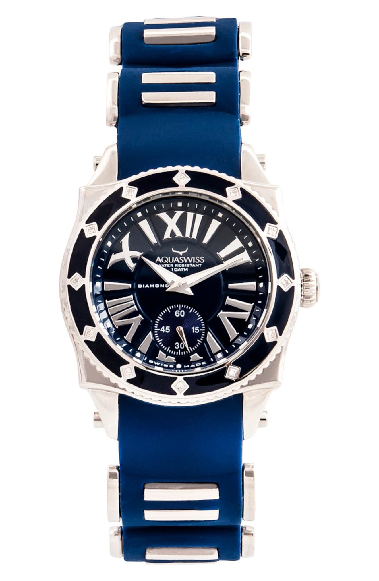 Часы Swissport с кожаным ремешком, 35 мм x 44 мм, 0,25 карата Aquaswiss