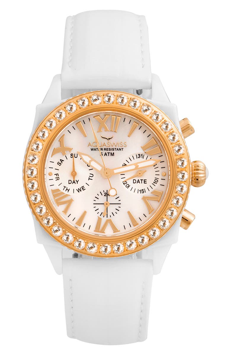 Часы Chloe с кожаным ремешком, 37 мм x 45,5 мм Aquaswiss