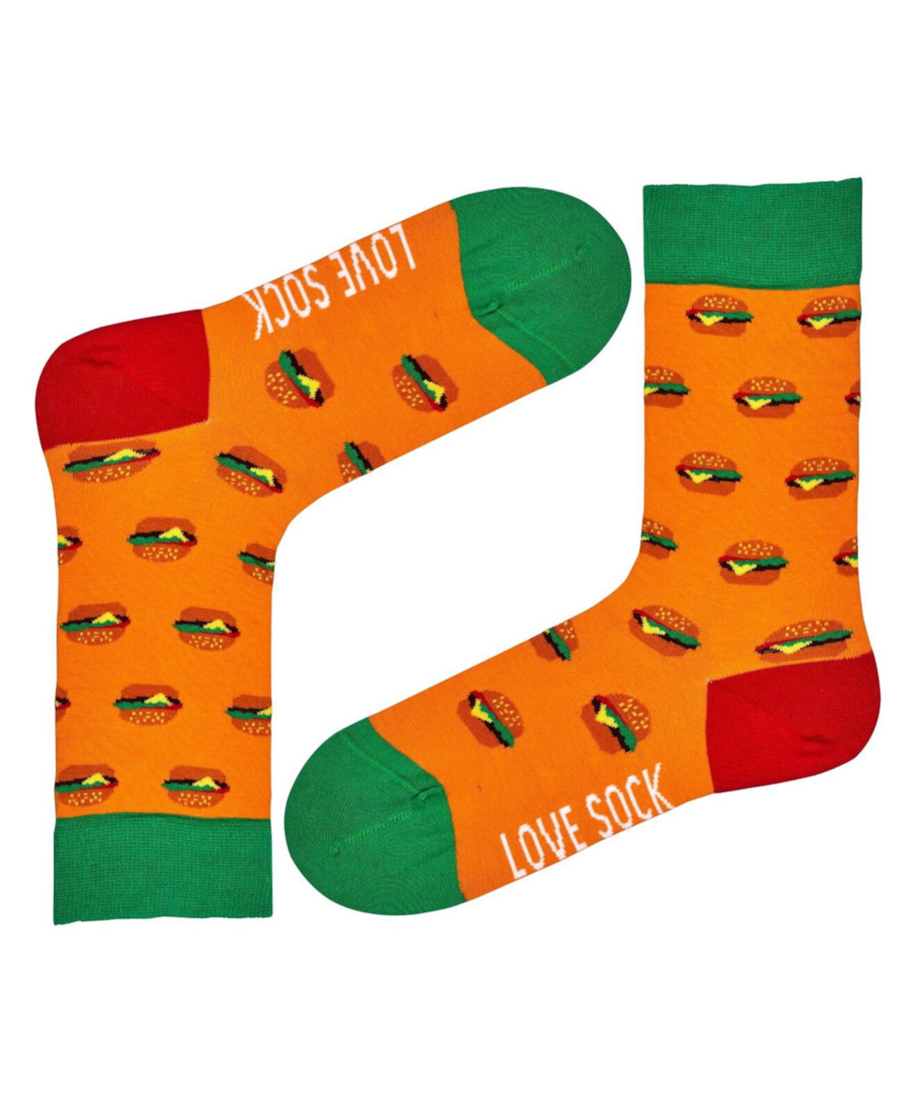 Новинка Burger, хлопковые разноцветные веселые носки для экипажа Love Sock Company