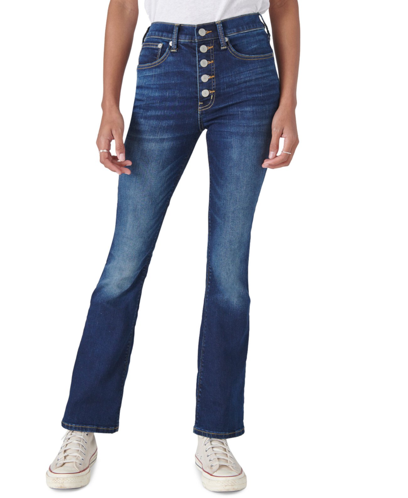 Джинсовые джинсы Bianca с эффектом потертости и высокой посадкой Lucky Brand