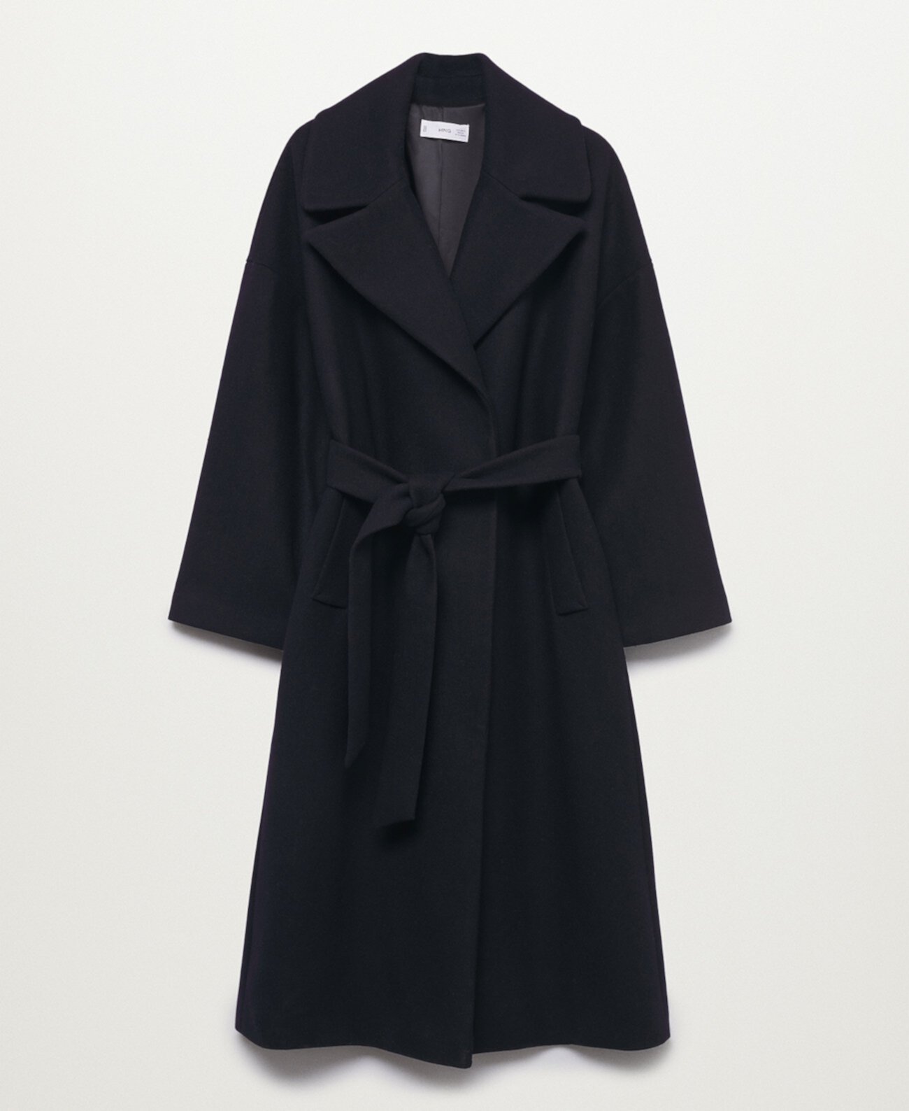 Женское пальто из смесовой шерсти с широкими лацканами MANGO