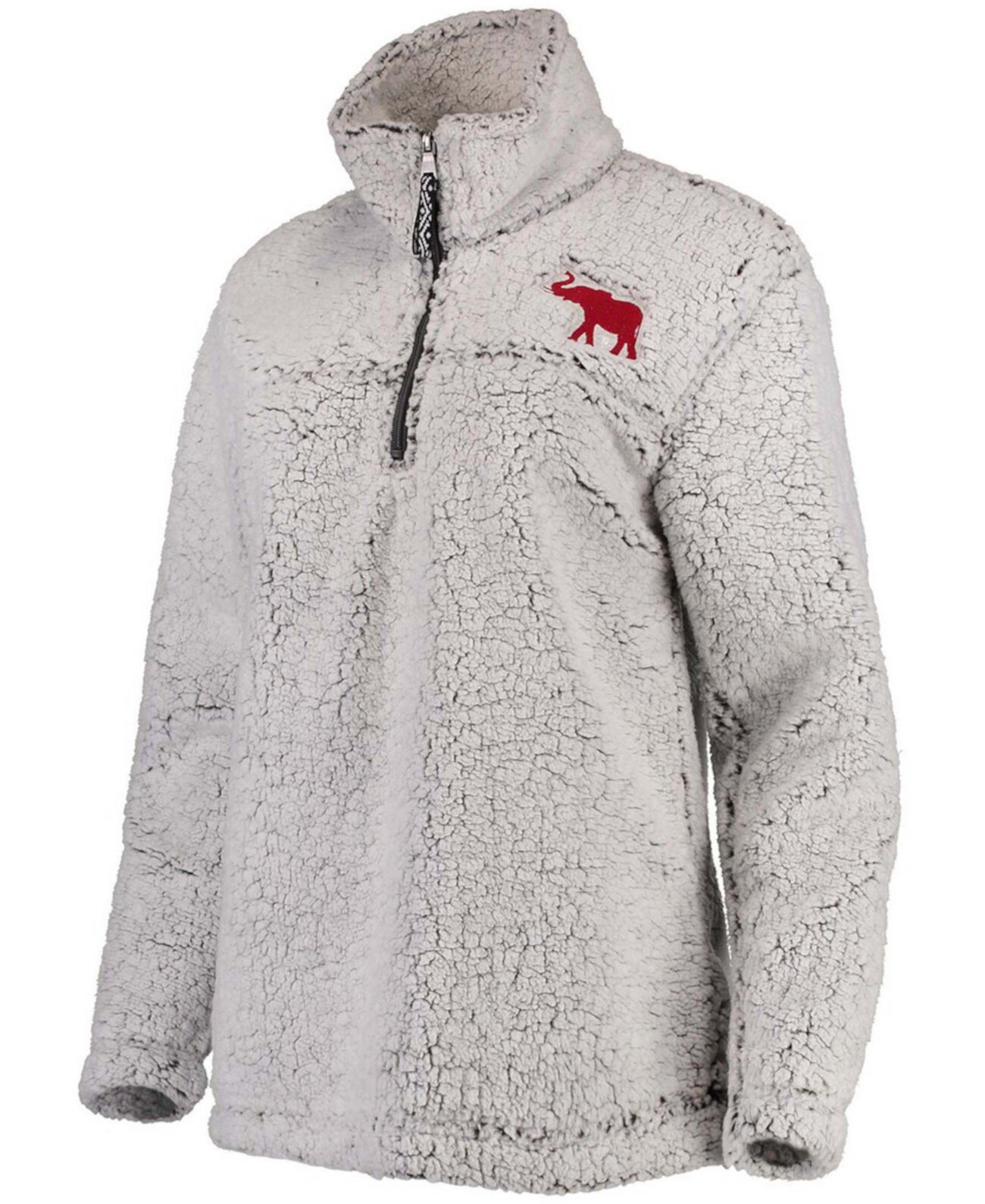 Женская серая сверхмягкая куртка-пуловер с застежкой-молнией Alabama Crimson Tide Sherpa Boxercraft