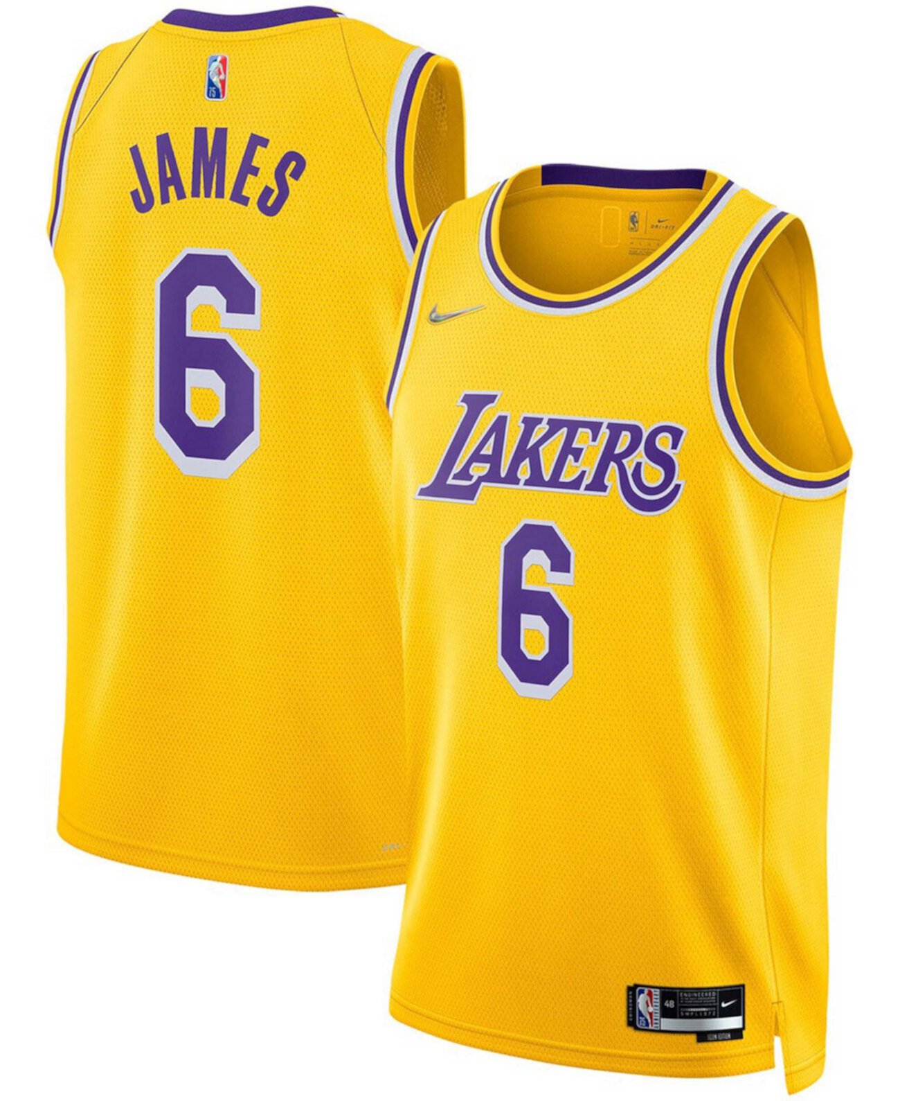 Мужская джерси LeBron James Gold-Tone Los Angeles Lakers 2021/22 Diamond Swingman Jersey — Icon Edition Nike