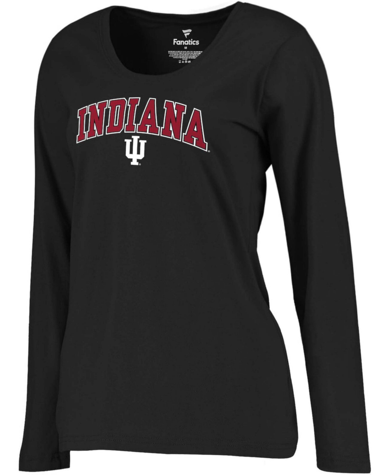 Женская черная футболка с длинным рукавом Indiana Hoosiers Campus Fanatics
