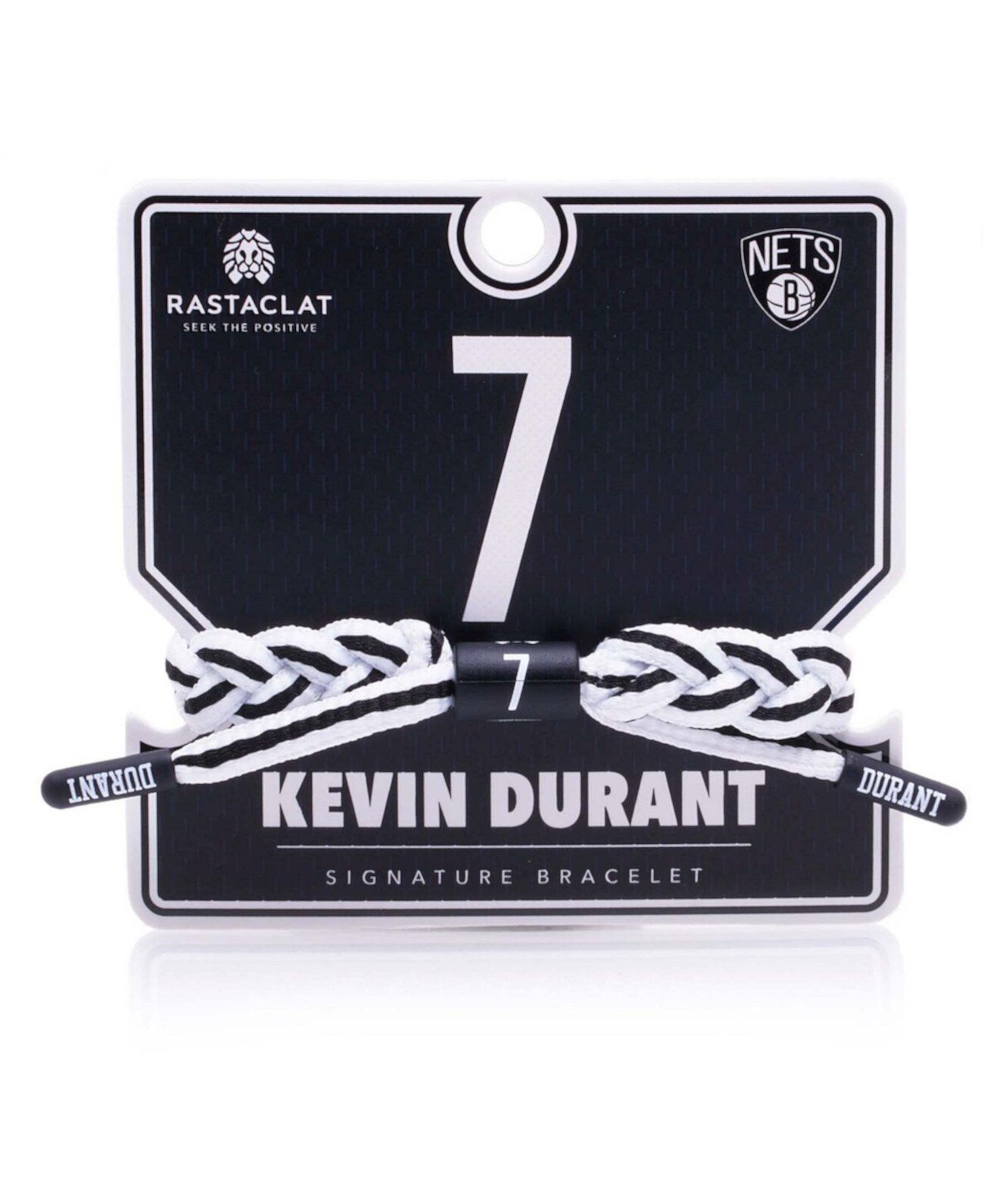 Черный плетеный браслет Kevin Durant Brooklyn Nets Имя игрока Номер Цвет команды Rastaclat
