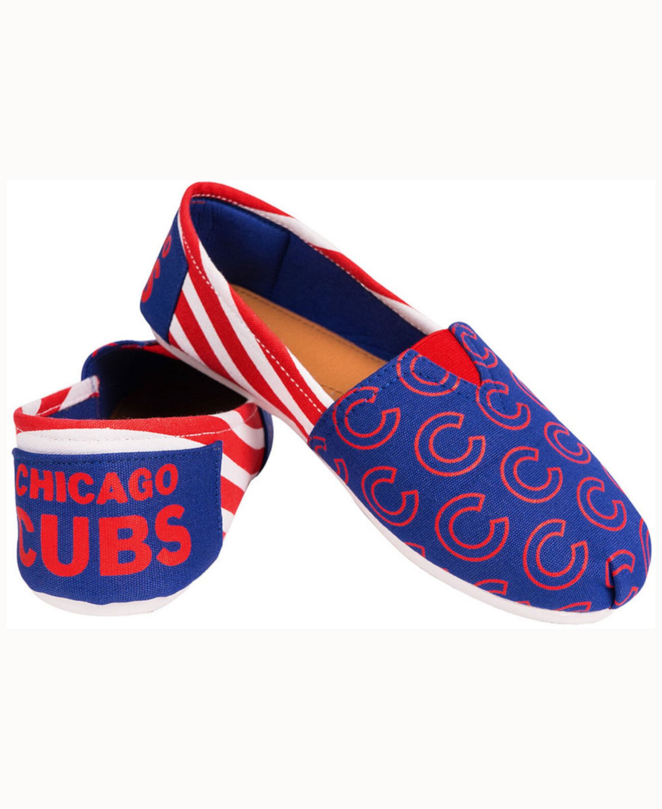 Женские парусиновые туфли Chicago Cubs в полоску Forever Collectibles