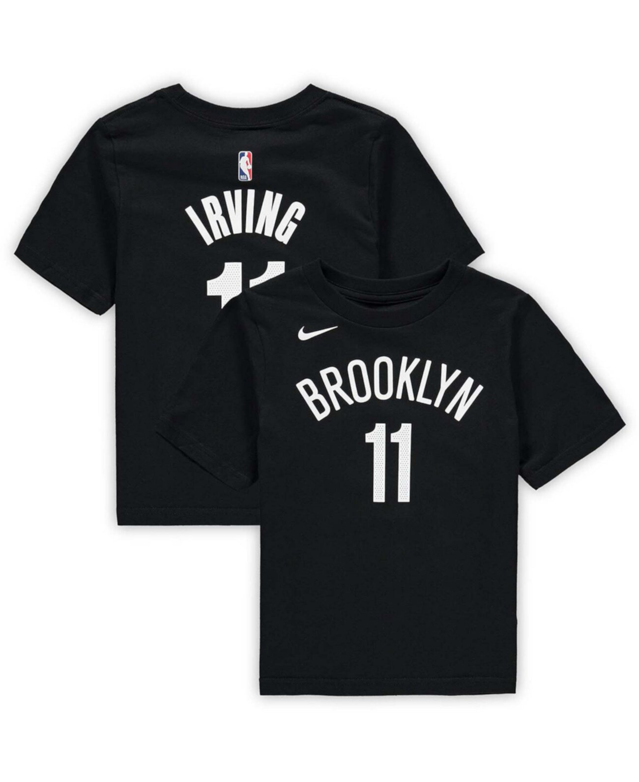 Футболка для девочек и мальчиков дошкольного возраста Kyrie Irving Black Brooklyn Nets с номером команды Nike
