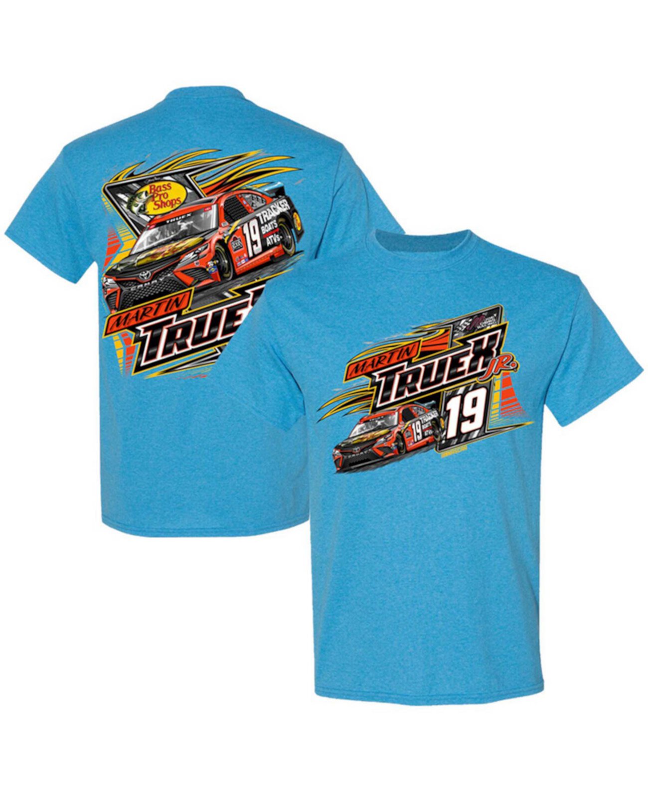 Голубая мужская футболка Martin Truex Jr Bass Pro Shops Car 2-Spot Joe Gibbs Racing Team Collection