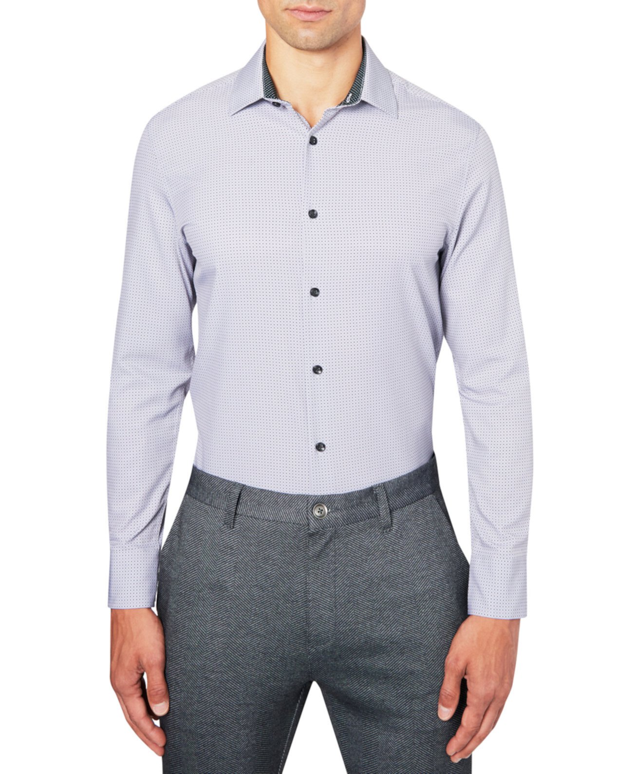 Мужская приталенная классическая рубашка с принтом в горошек Cooling Comfort CONSTRUCT