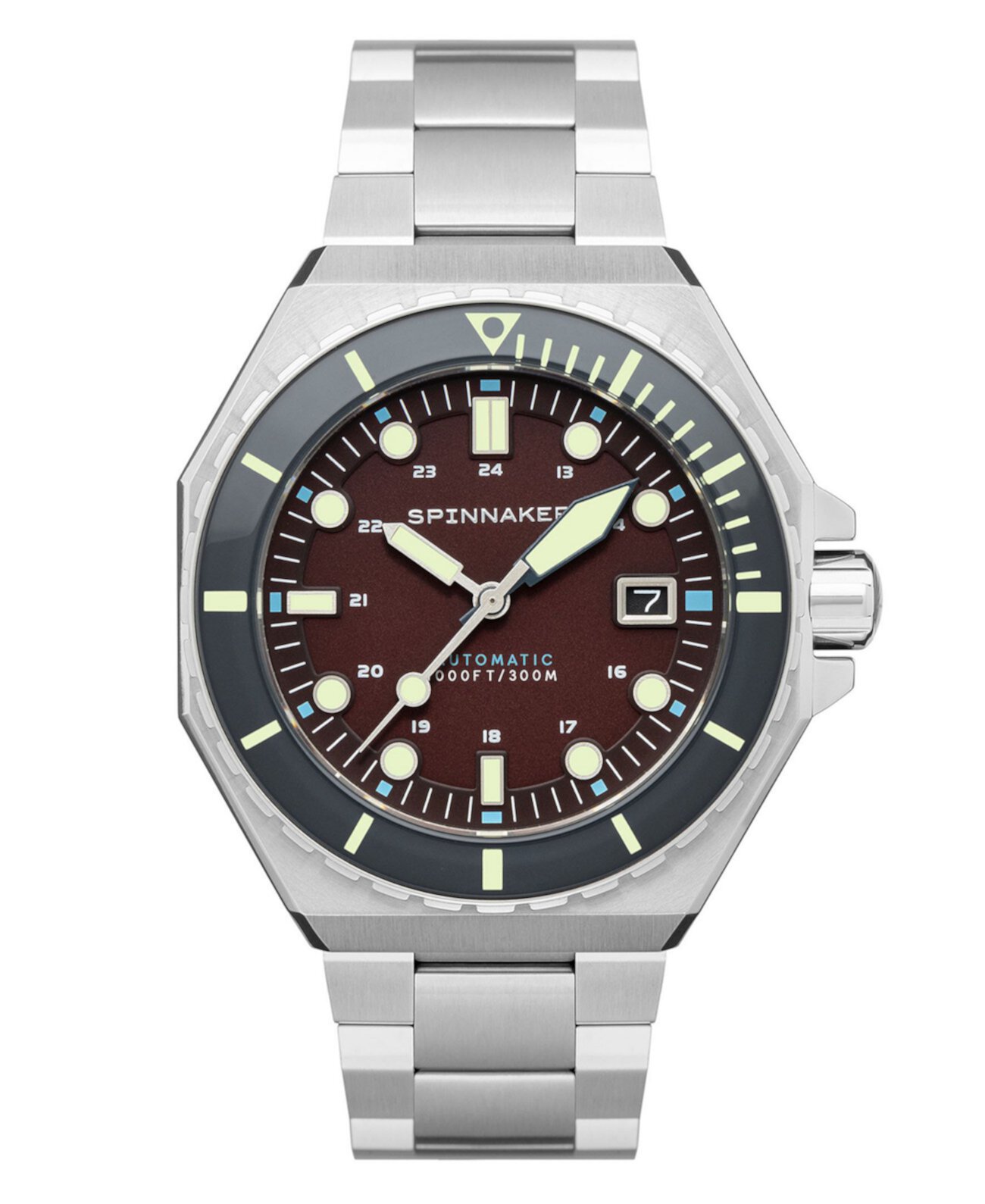 Смарт часы Spinnaker Dumas Automatic Bordeaux с браслетом из нержавеющей стали 44mm Spinnaker