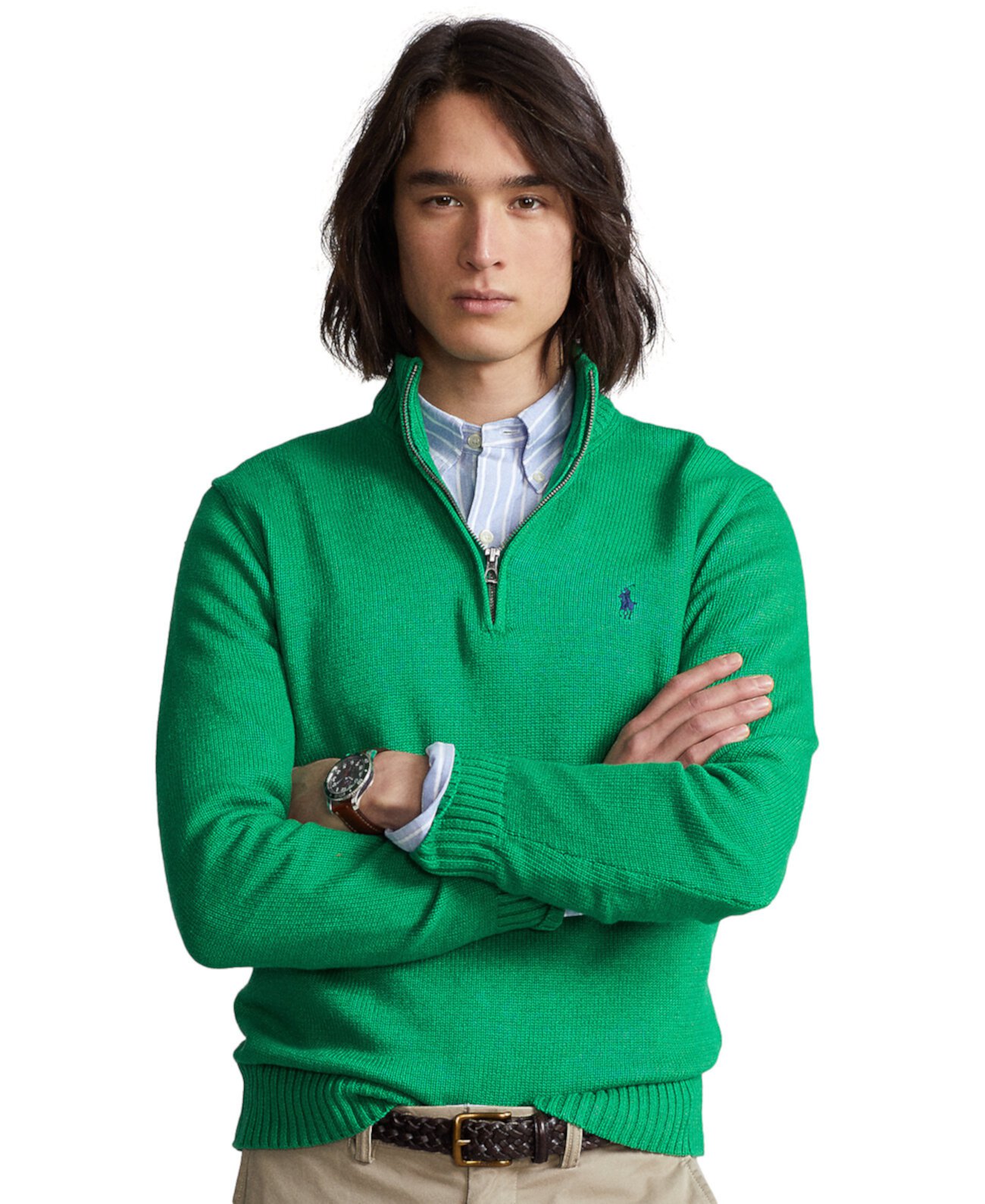 Хлопковая свитер на молнии четверть Ralph Lauren