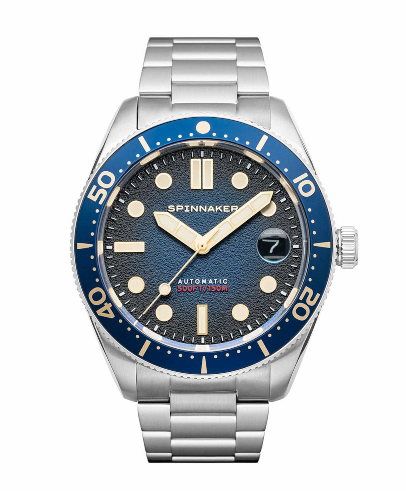 Смарт часы Spinnaker Men's Croft Mid-Size Automatic Regiment Blue с браслетом из нержавеющей стали 40mm Spinnaker