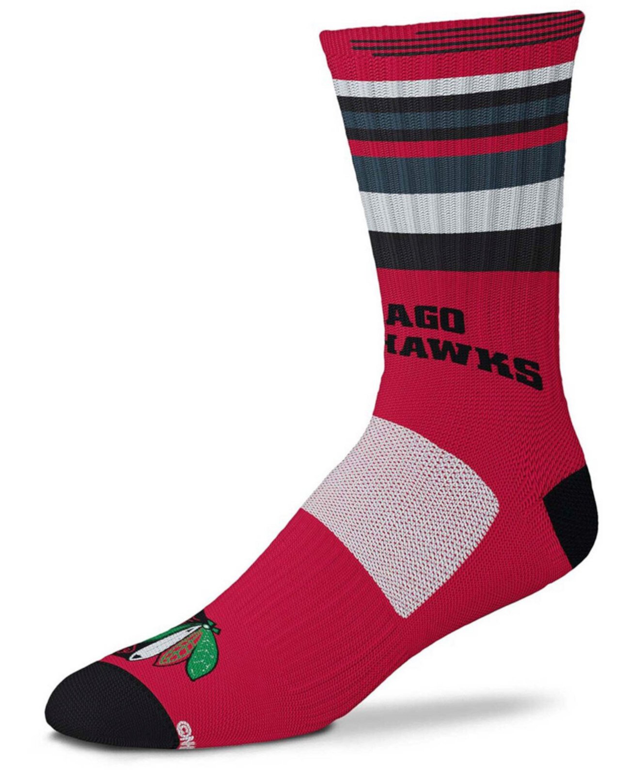 Мужские и женские красные носки с круглым вырезом Chicago Blackhawks Rave For Bare Feet