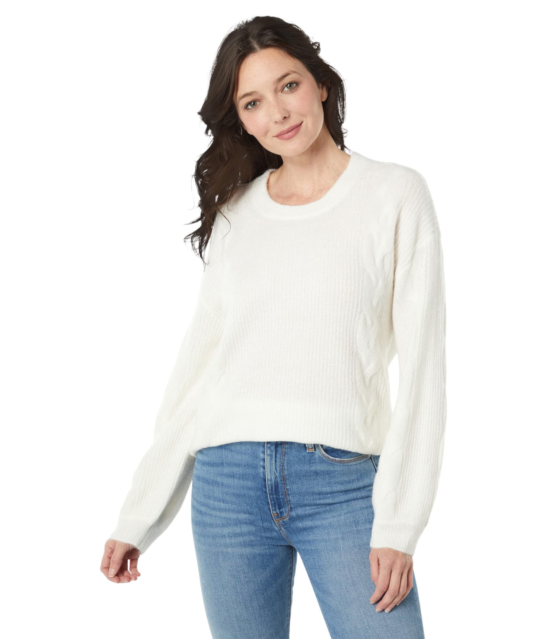 Natalia Sweater with Cable Stitch Detail Splendid