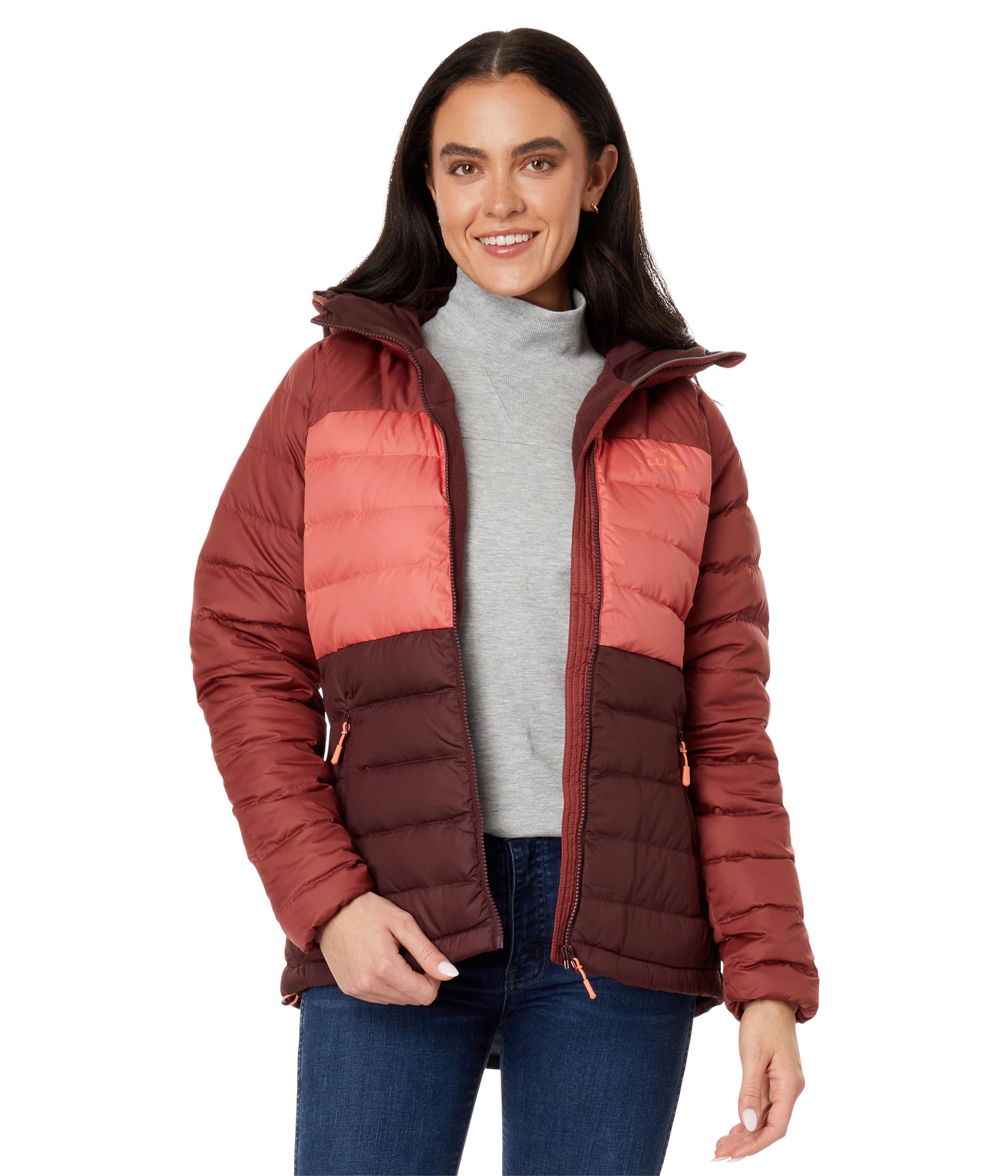 Женская Куртка С Капюшоном L.L.Bean Color-Block Bean's Down L.L.Bean