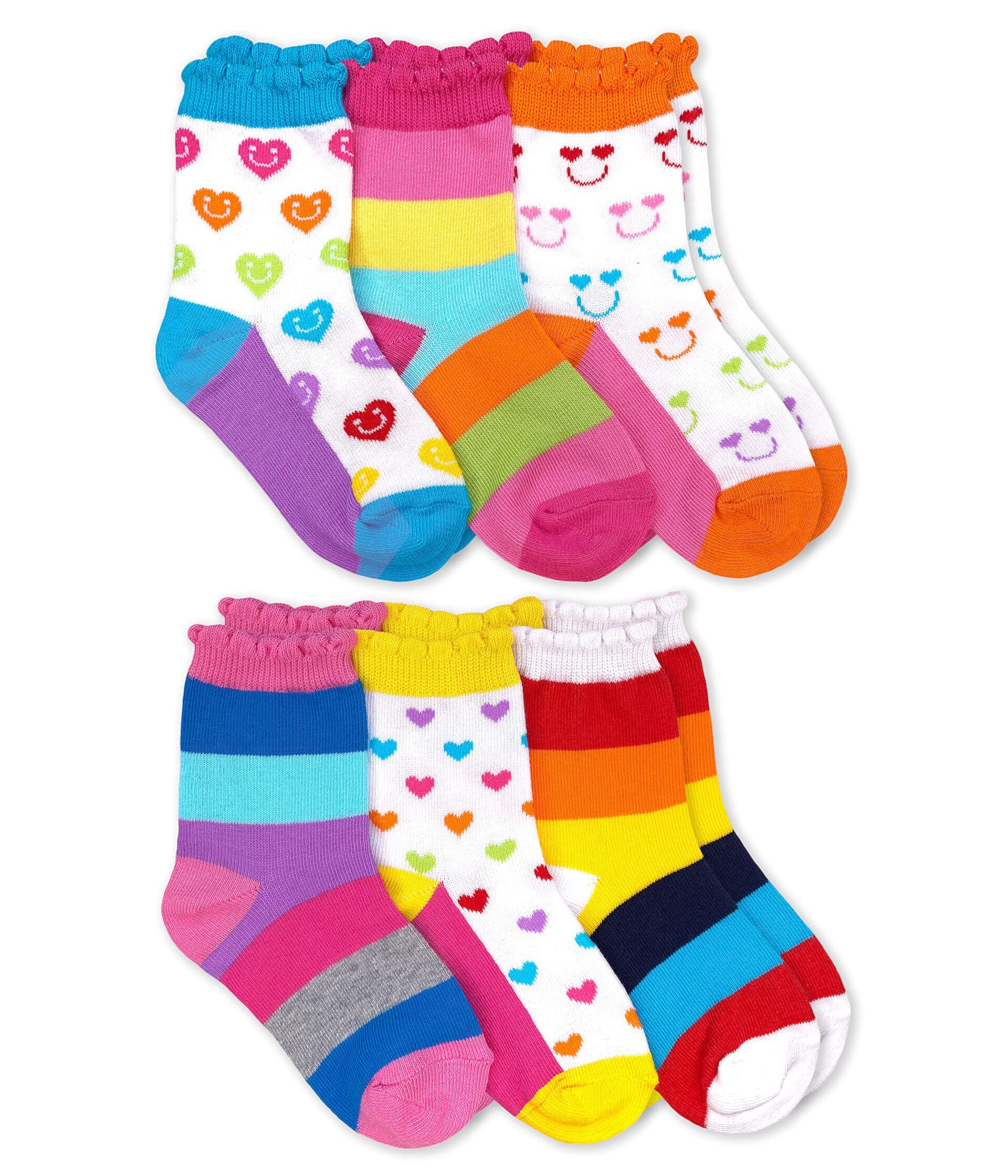 Набор из 6 пар носков Stripes Crew (для младенцев / малышей / маленьких / больших детей) Jefferies Socks