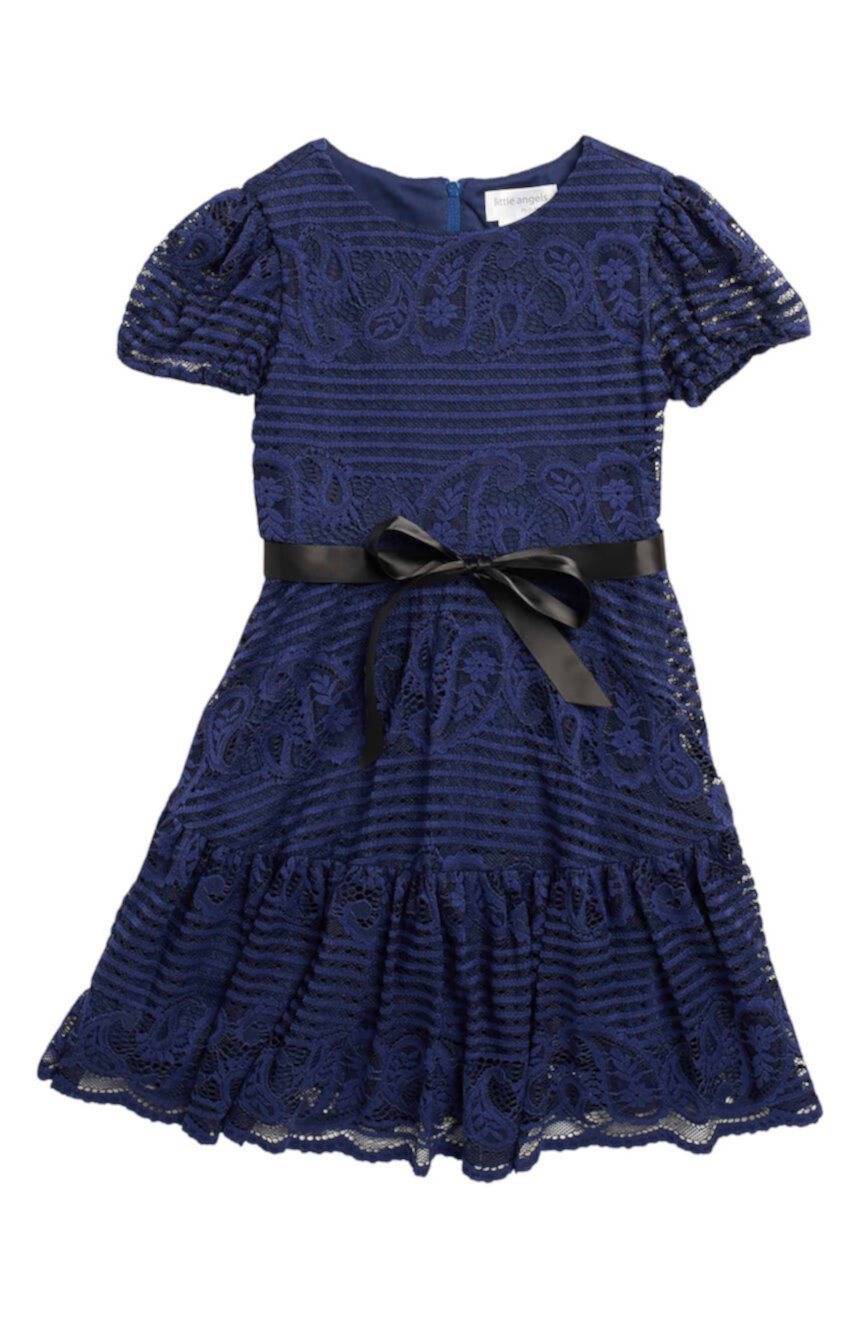 Кружевное платье со съемным завязанным поясом Little Angels