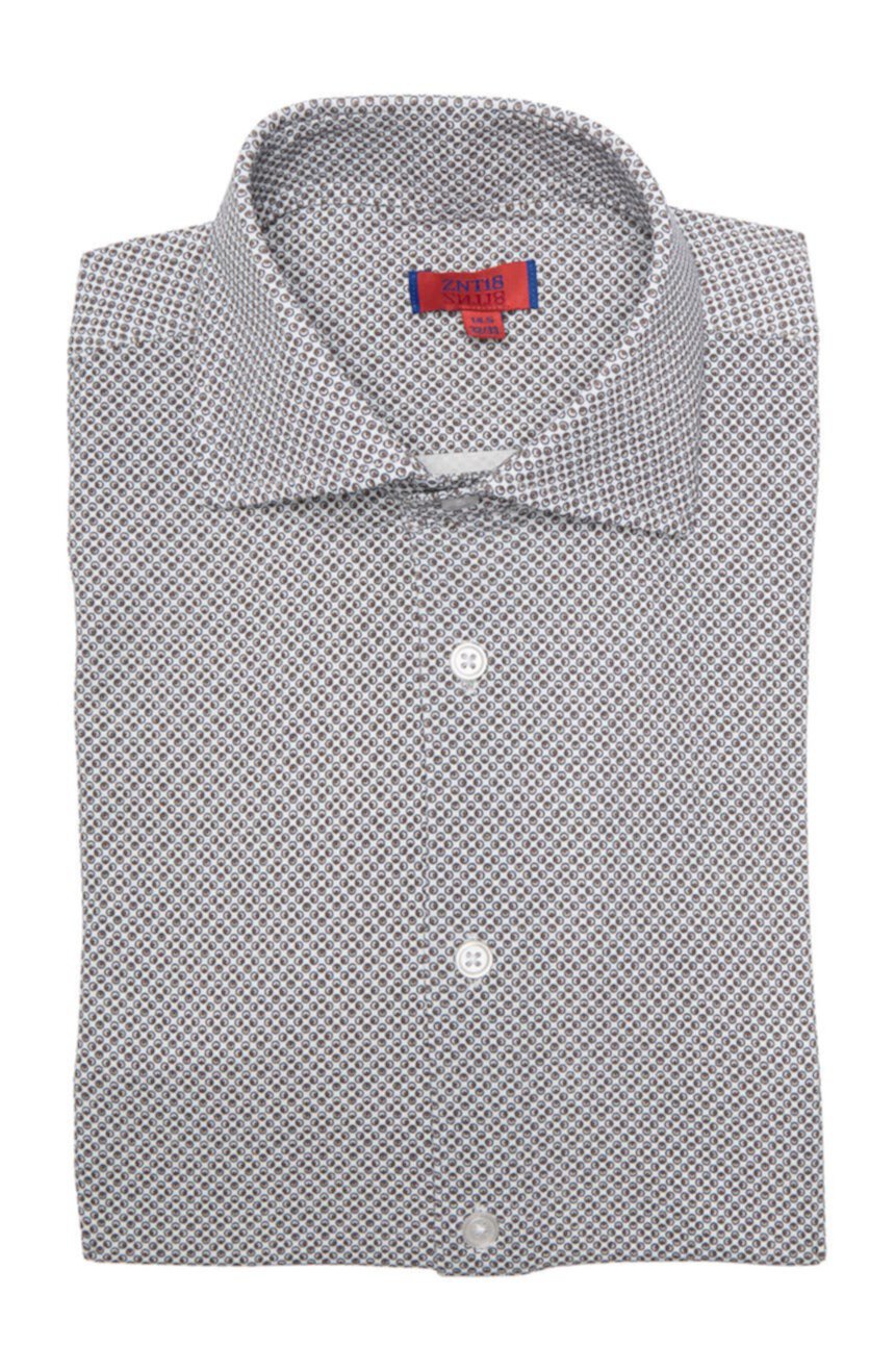 Хлопковая классическая рубашка с принтом Cadiz Circle и отделкой из хлопка ZNT18