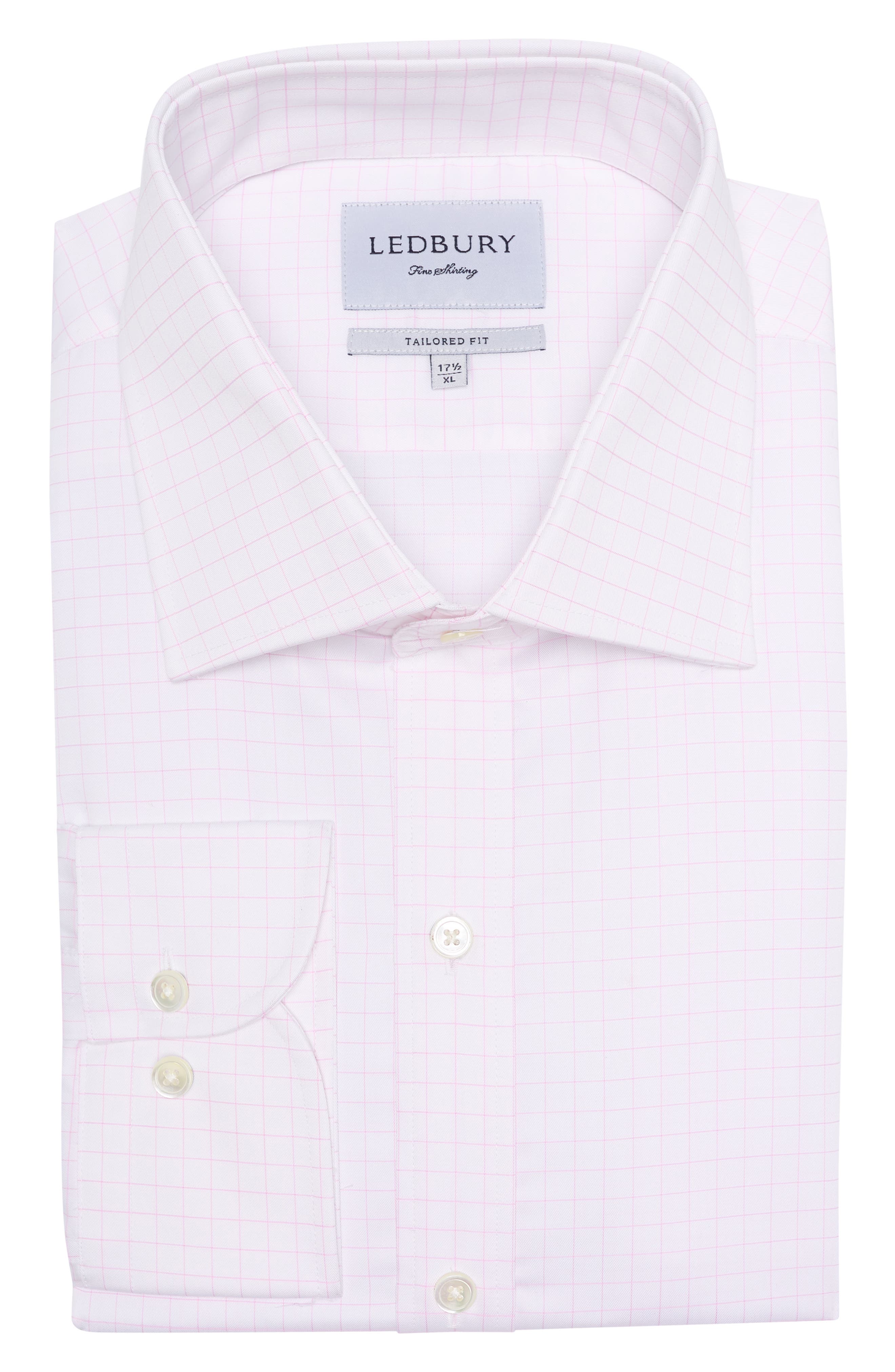 Розовая классическая рубашка строгого кроя Carrington Windowpane Ledbury